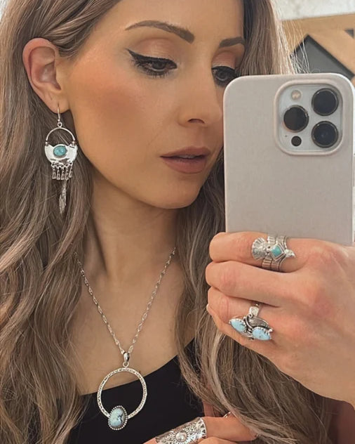 Arrow Stamped Fringe Stone Earrings-Drop Earrings-Krush Kandy, Women's Online Fashion Boutique Located in Phoenix, Arizona (Scottsdale Area)