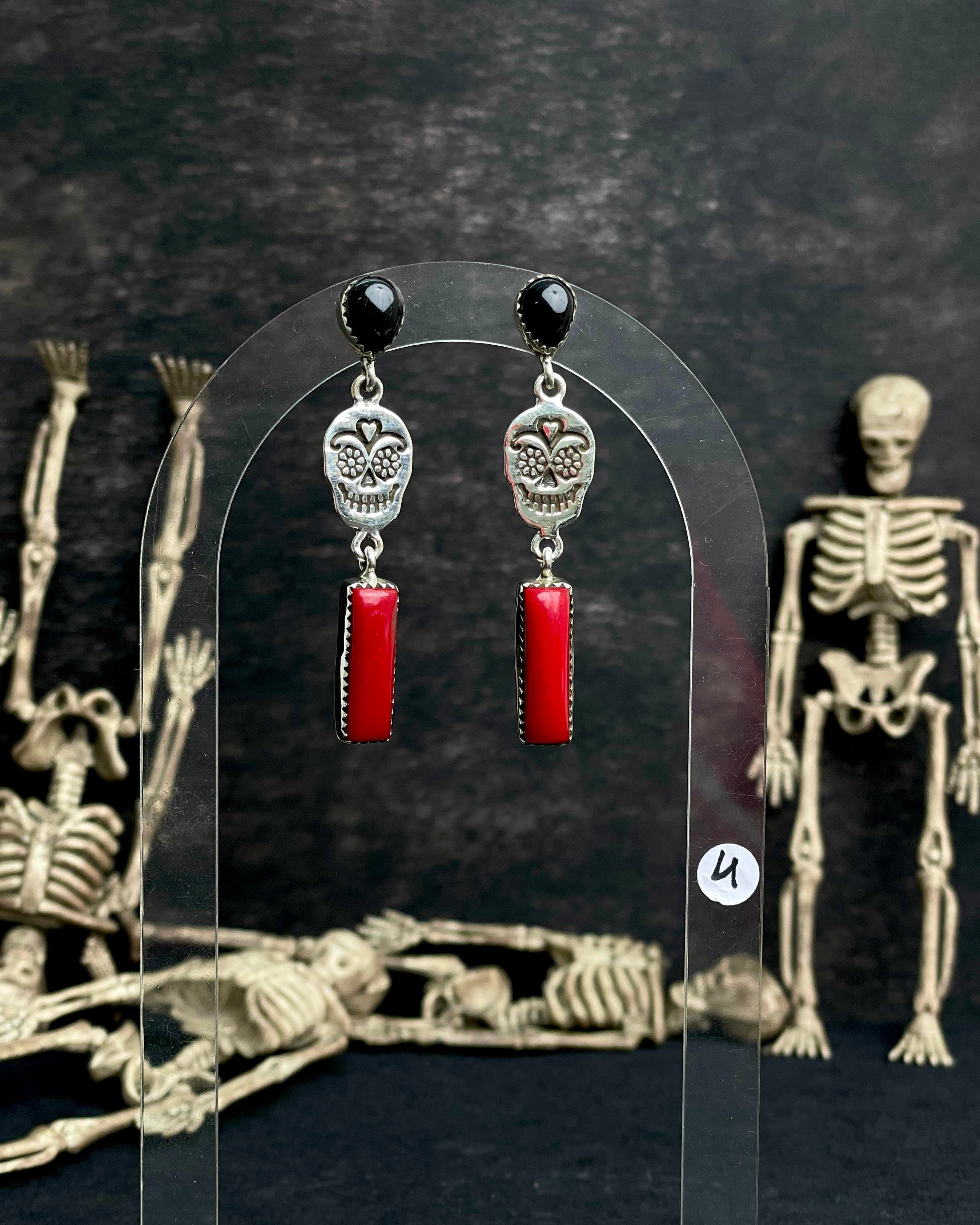 Halloween Studs Rosarita & Black Onyx sno 24-Earrings-Krush Kandy, Women's Online Fashion Boutique Located in Phoenix, Arizona (Scottsdale Area)