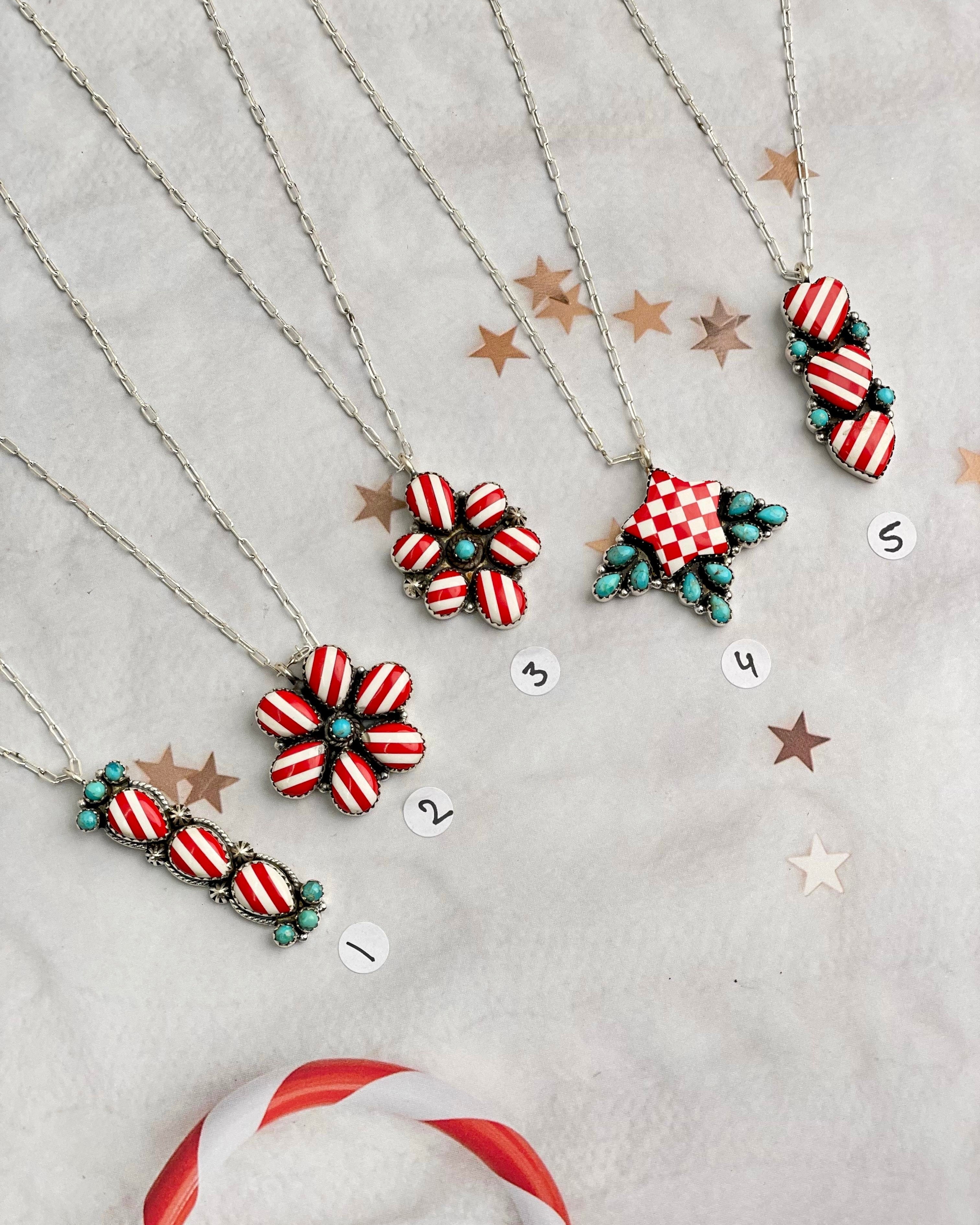 Holly Jolly Red & White Christmas Necklaces-Necklaces-Krush Kandy, Women's Online Fashion Boutique Located in Phoenix, Arizona (Scottsdale Area)