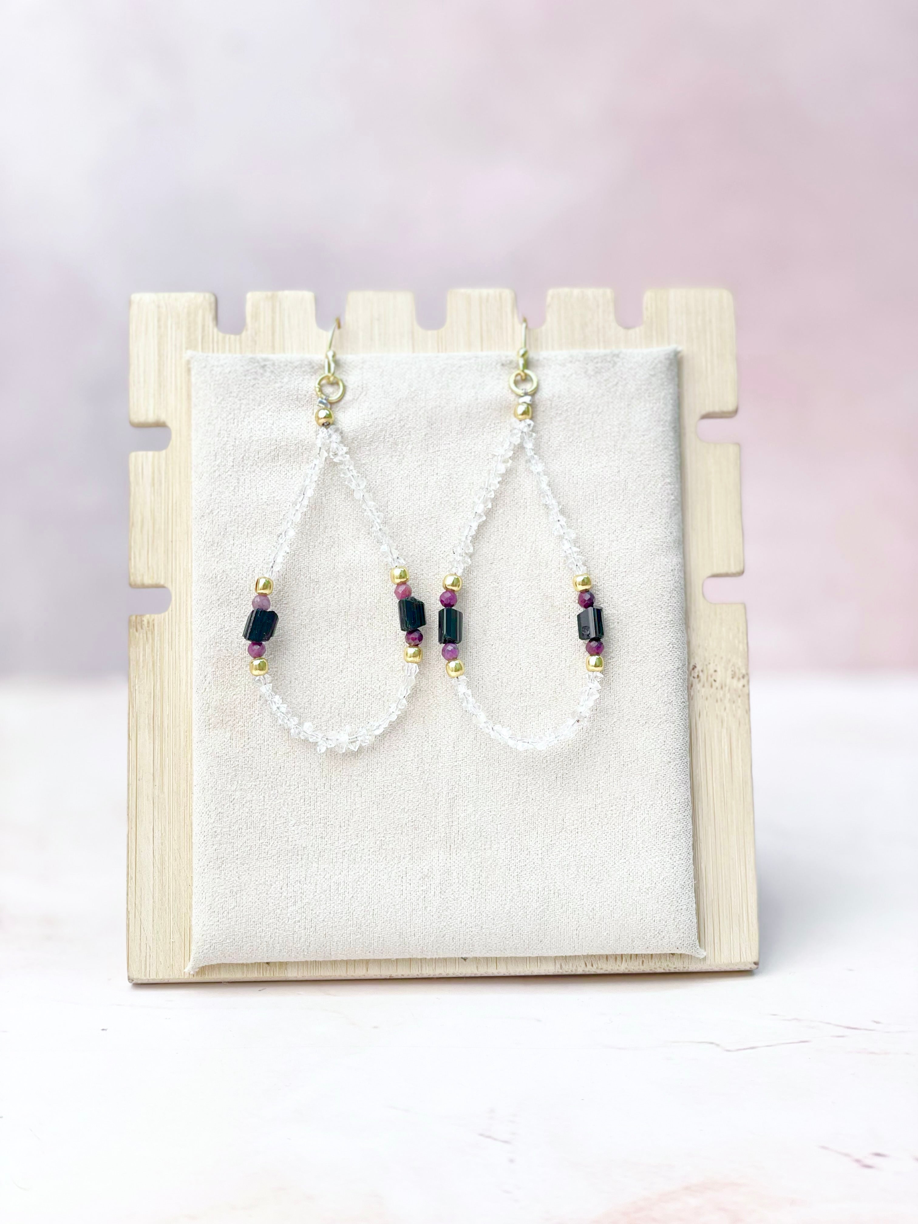 Herkimer Bling Multi Gem Earrings-Earrings-Krush Kandy, Women's Online Fashion Boutique Located in Phoenix, Arizona (Scottsdale Area)