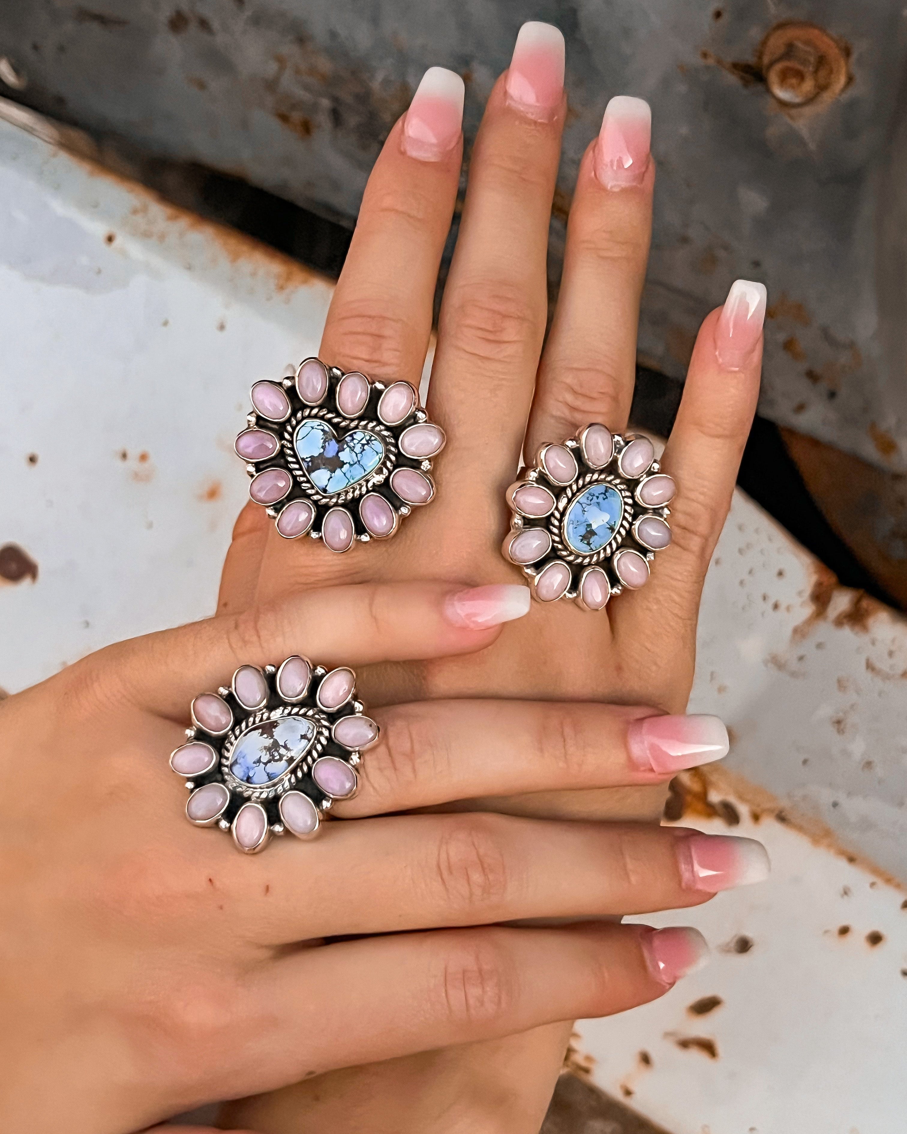 Golden Hills & Pink Opal Rings-Krush Kandy, Women's Online Fashion Boutique Located in Phoenix, Arizona (Scottsdale Area)