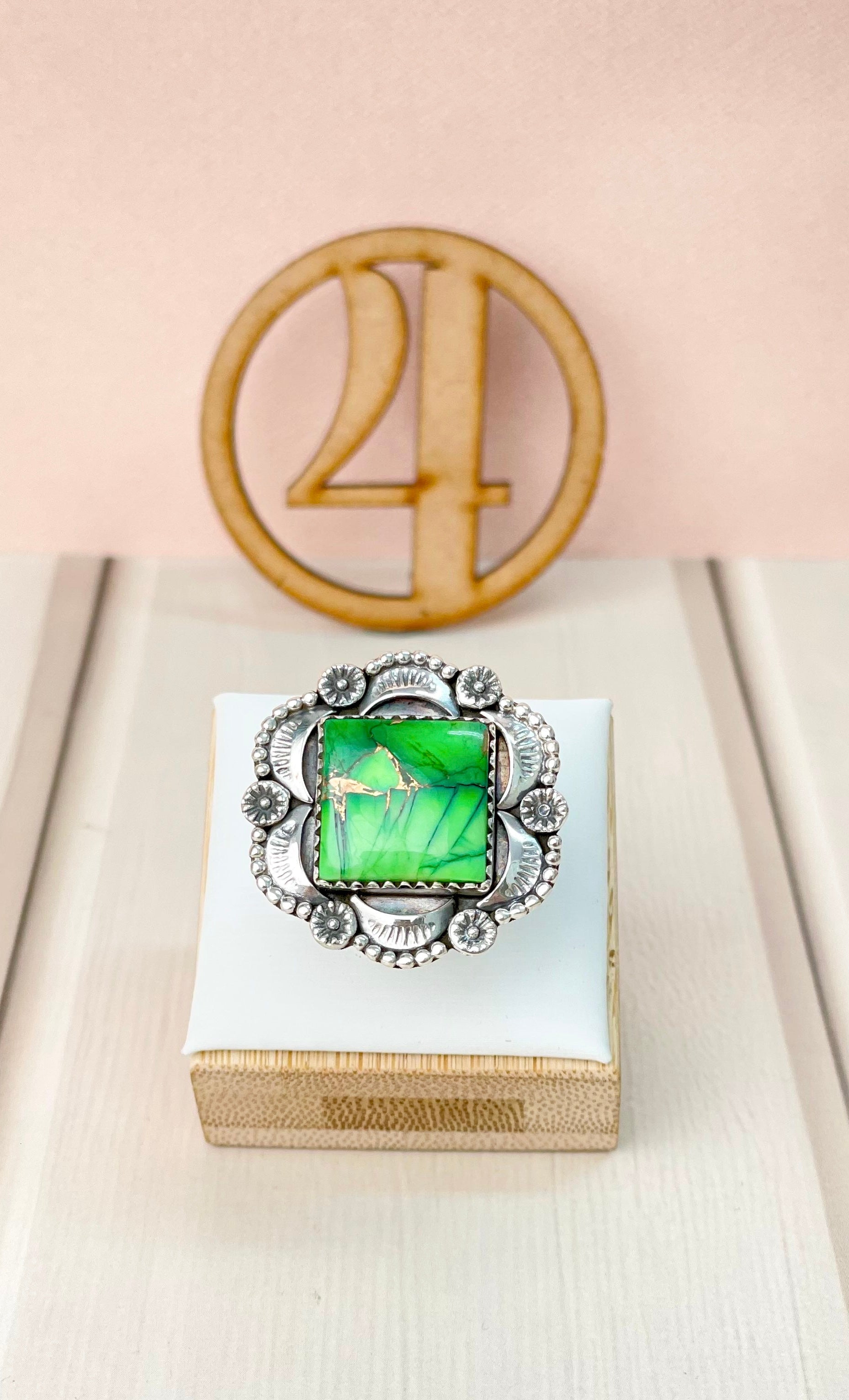 Moonlit Bloom Floral Boho Statement Ring-Rings-Krush Kandy, Women's Online Fashion Boutique Located in Phoenix, Arizona (Scottsdale Area)