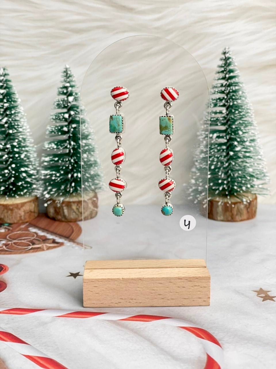 Holly Jolly Red & White Christmas Earrings-Earrings-Krush Kandy, Women's Online Fashion Boutique Located in Phoenix, Arizona (Scottsdale Area)