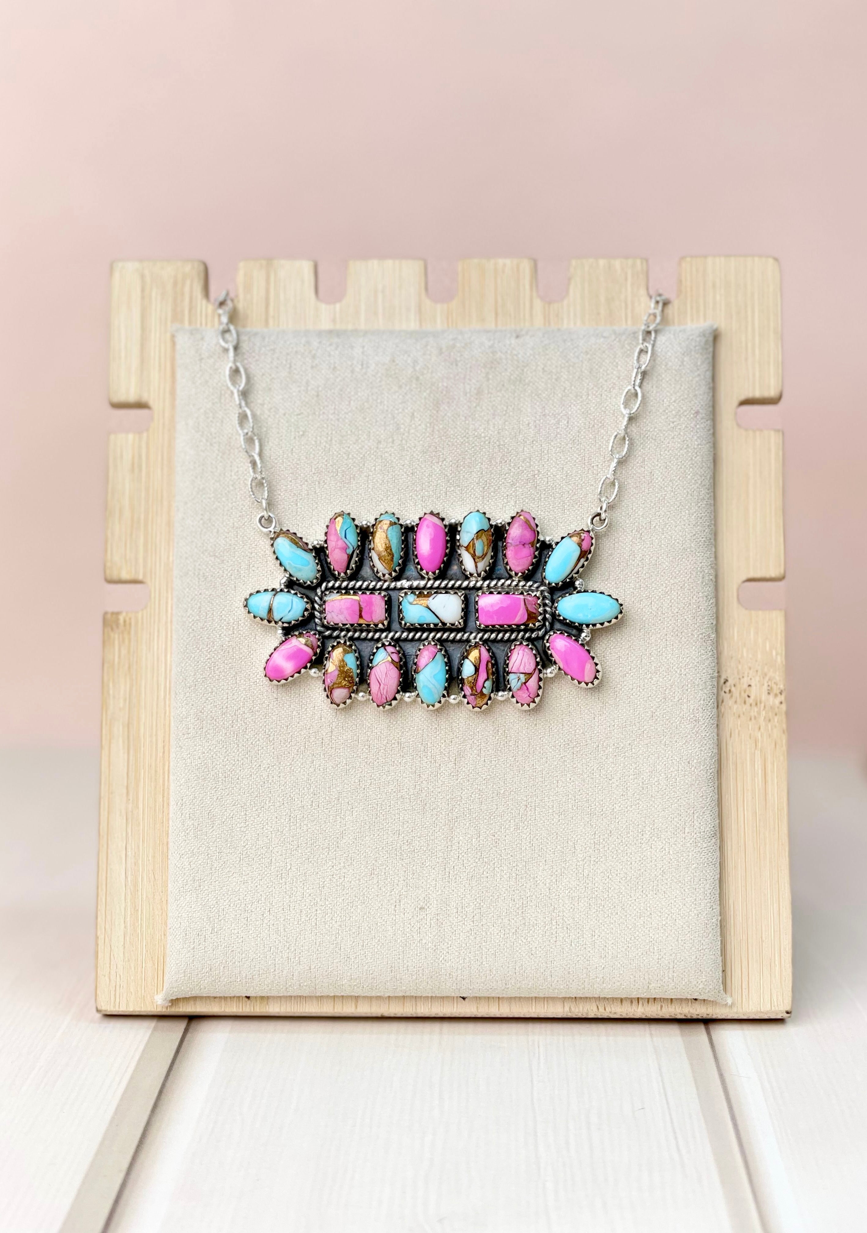 Cotton Candy Cluster Necklace no. 31-Necklaces-Krush Kandy, Women's Online Fashion Boutique Located in Phoenix, Arizona (Scottsdale Area)