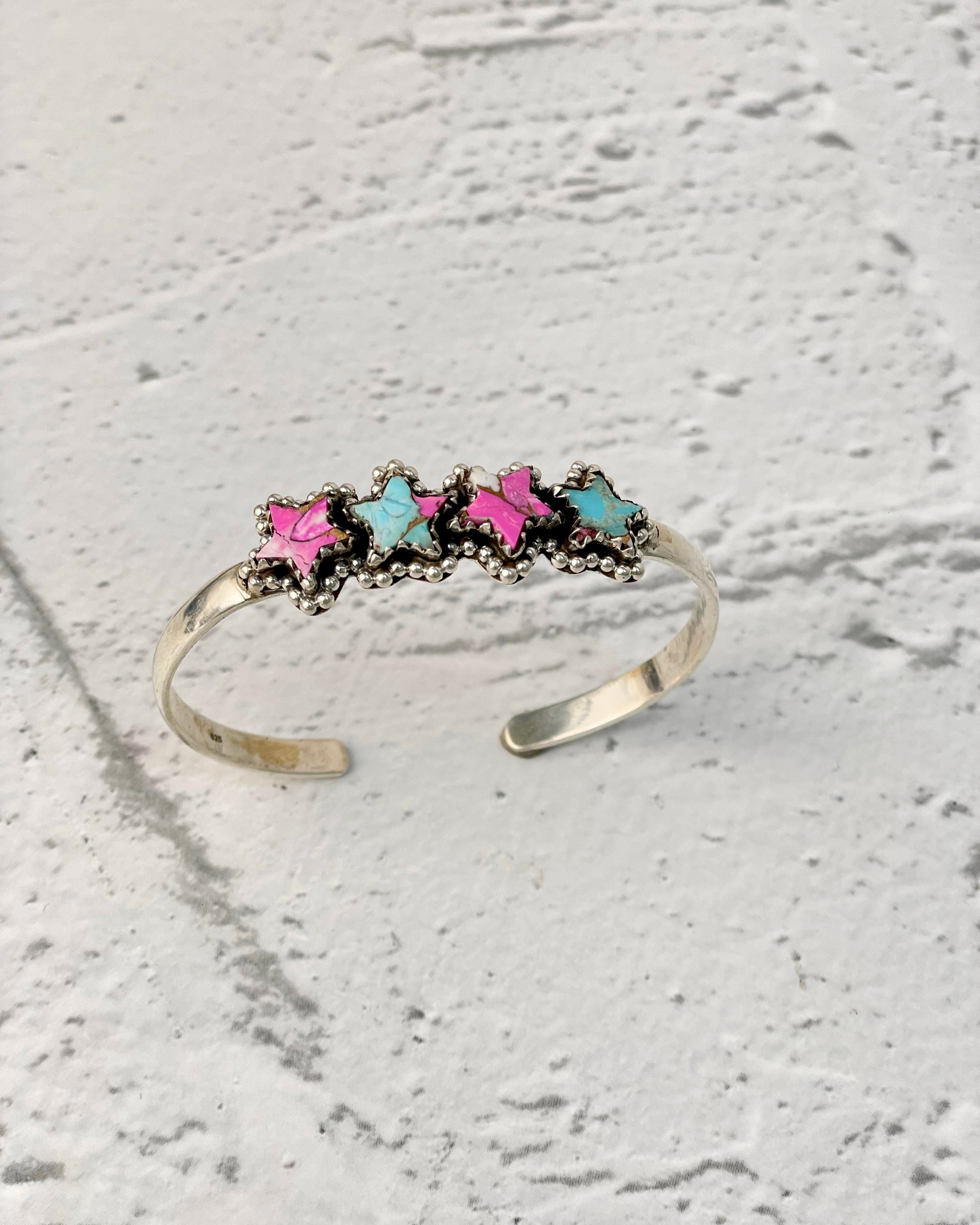 Cotton Candy Star Bar Cuff-Bracelets-Krush Kandy, Women's Online Fashion Boutique Located in Phoenix, Arizona (Scottsdale Area)