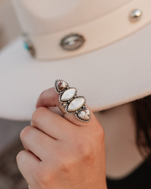 Krush Exclusive White Shell Crawler Ring-Crawler Rings-Krush Kandy, Women's Online Fashion Boutique Located in Phoenix, Arizona (Scottsdale Area)