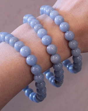Angelite Beaded Bracelet 8mm-Bracelets-Krush Kandy, Women's Online Fashion Boutique Located in Phoenix, Arizona (Scottsdale Area)