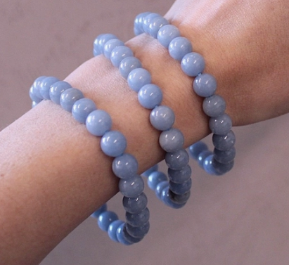 Angelite Beaded Bracelet 8mm-Bracelets-Krush Kandy, Women's Online Fashion Boutique Located in Phoenix, Arizona (Scottsdale Area)