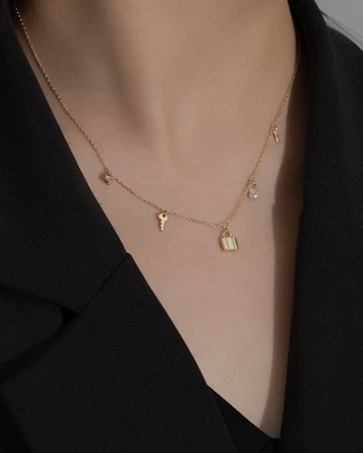 Locked In Crystal Minimalist Necklace-Necklaces-Krush Kandy, Women's Online Fashion Boutique Located in Phoenix, Arizona (Scottsdale Area)