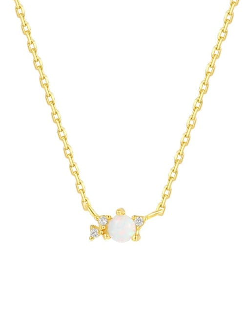 Opal & Crystal Geometric Dainty Necklace-Necklaces-Krush Kandy, Women's Online Fashion Boutique Located in Phoenix, Arizona (Scottsdale Area)