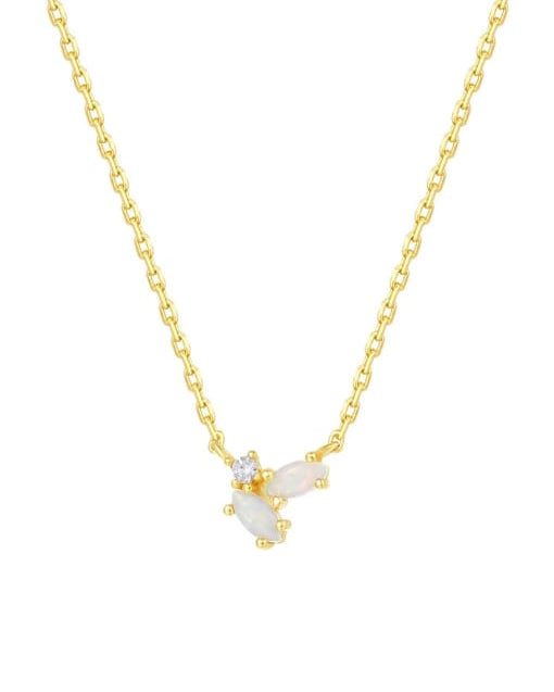 Opal Geometric Dainty Necklace-Necklaces-Krush Kandy, Women's Online Fashion Boutique Located in Phoenix, Arizona (Scottsdale Area)
