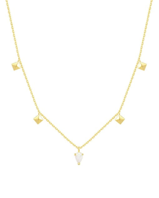 Krush Opal Geometric Dainty Necklace-Necklaces-Krush Kandy, Women's Online Fashion Boutique Located in Phoenix, Arizona (Scottsdale Area)