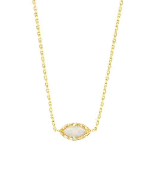 White Opal Geometric Minimalist Necklace-Necklaces-Krush Kandy, Women's Online Fashion Boutique Located in Phoenix, Arizona (Scottsdale Area)