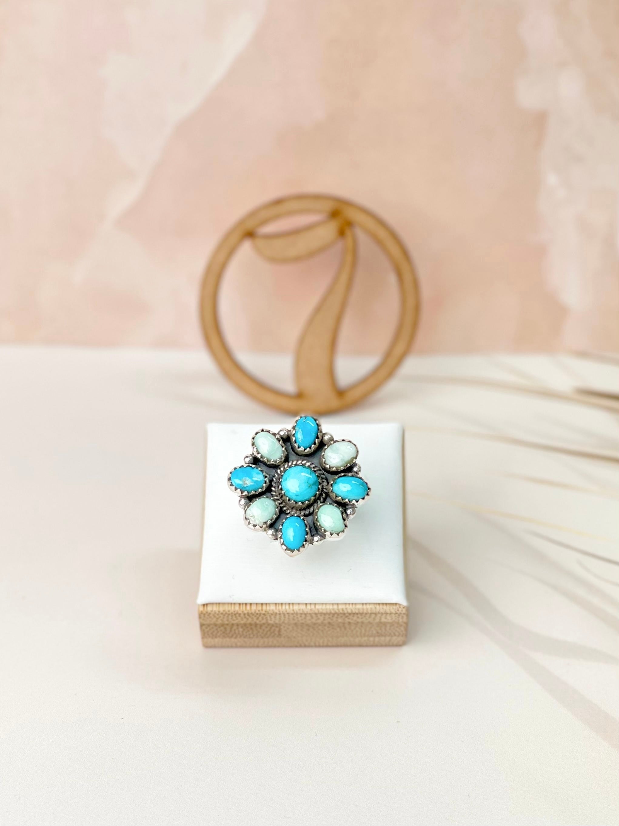 White Water Turquoise & Paloma Western Rings Bno. 12-Rings-Krush Kandy, Women's Online Fashion Boutique Located in Phoenix, Arizona (Scottsdale Area)