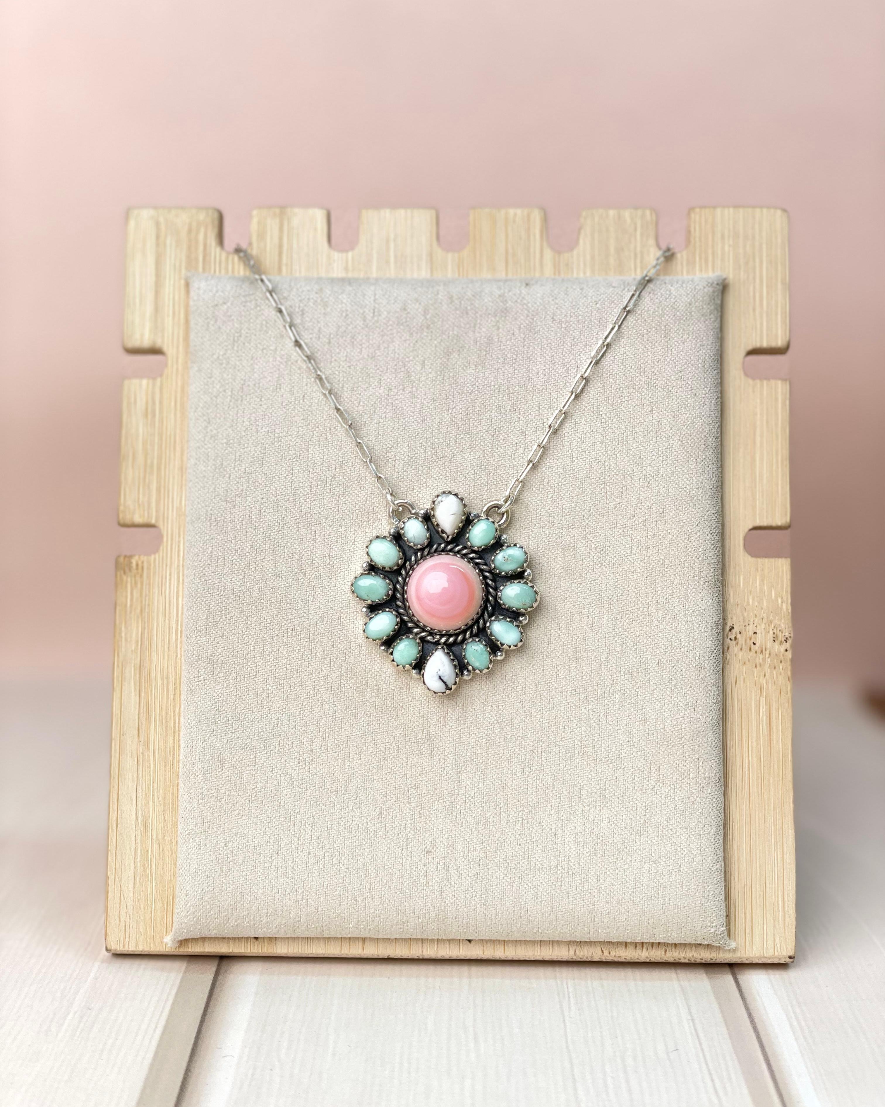 Paloma, Conch & White Buffalo Cluster Necklace-Necklaces-Krush Kandy, Women's Online Fashion Boutique Located in Phoenix, Arizona (Scottsdale Area)