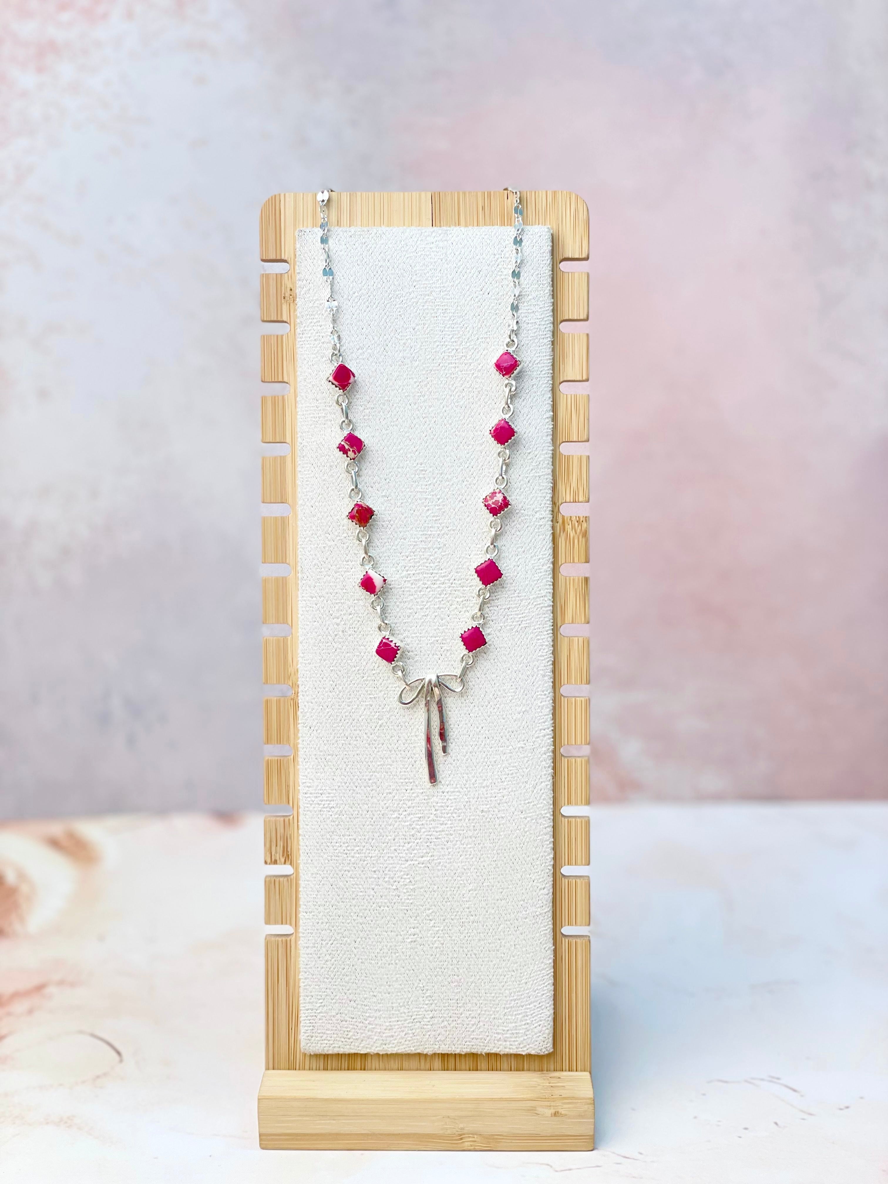 Desert Jasper & Bow Necklace-Necklaces-Krush Kandy, Women's Online Fashion Boutique Located in Phoenix, Arizona (Scottsdale Area)