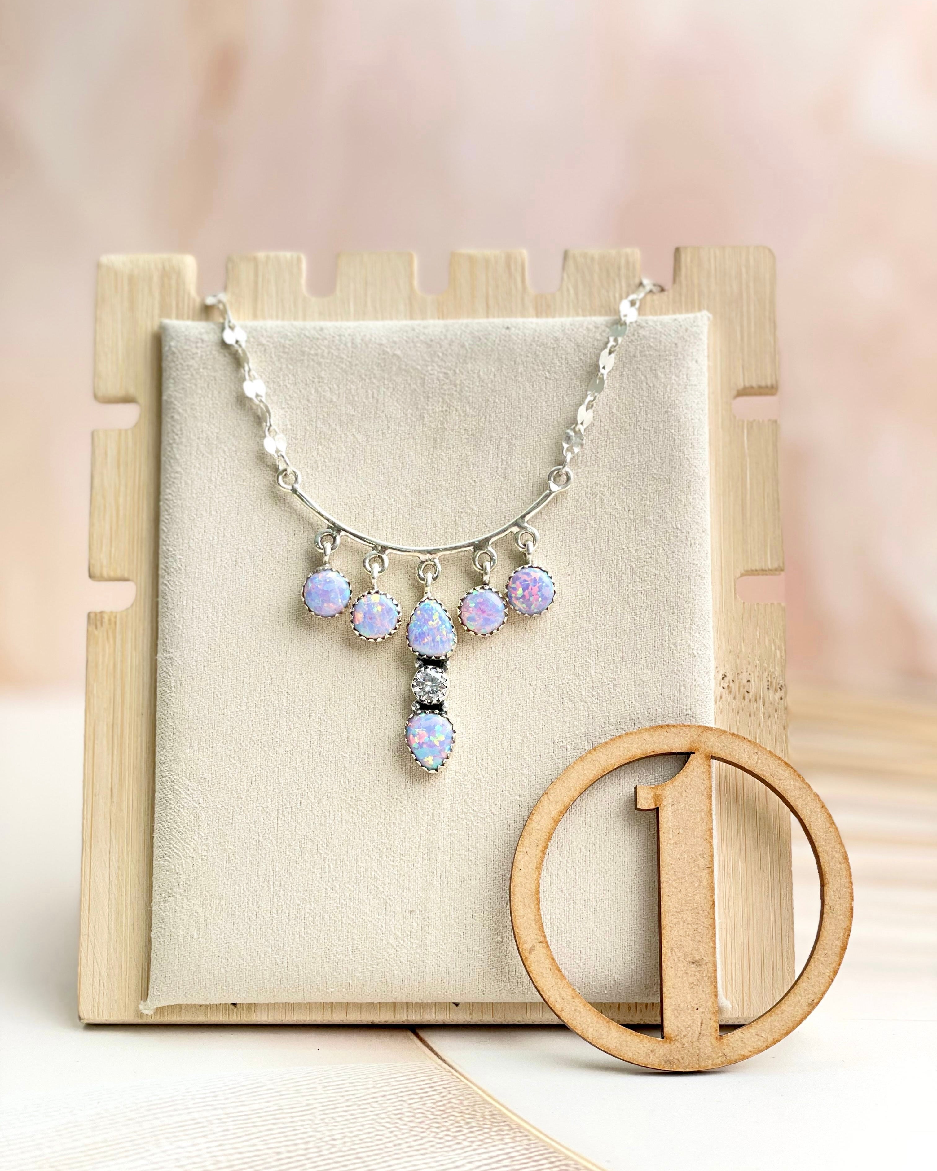 Boho Opal Dangles Necklace Sno 14-Necklaces-Krush Kandy, Women's Online Fashion Boutique Located in Phoenix, Arizona (Scottsdale Area)