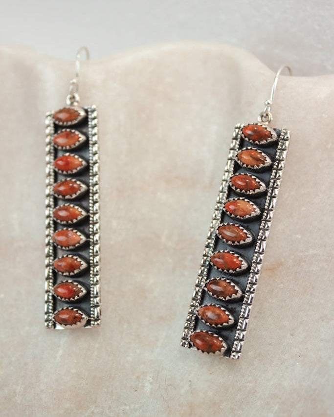 Showstopper Stone Bar Earrings-Drop Earrings-Krush Kandy, Women's Online Fashion Boutique Located in Phoenix, Arizona (Scottsdale Area)