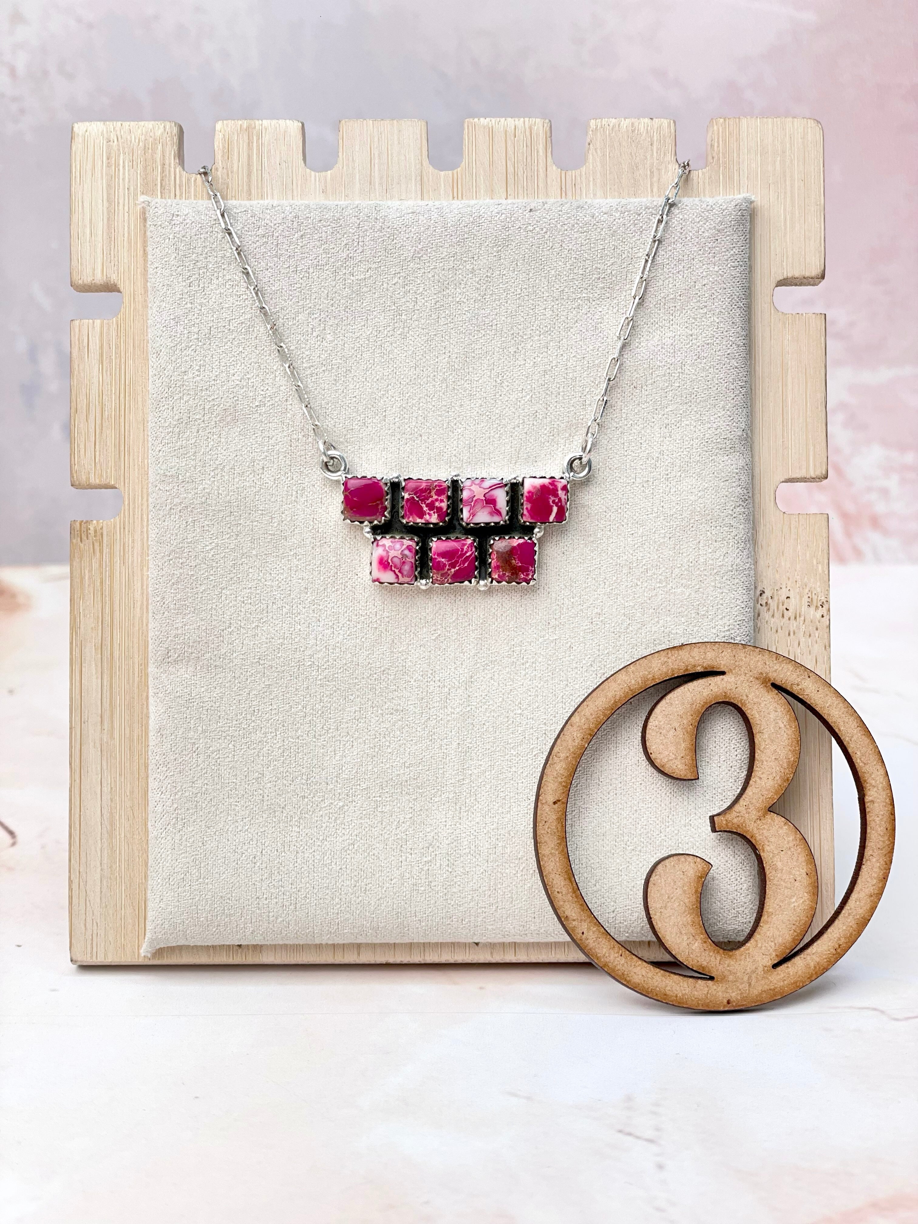 Desert Jasper Square Bar Necklace-Necklaces-Krush Kandy, Women's Online Fashion Boutique Located in Phoenix, Arizona (Scottsdale Area)