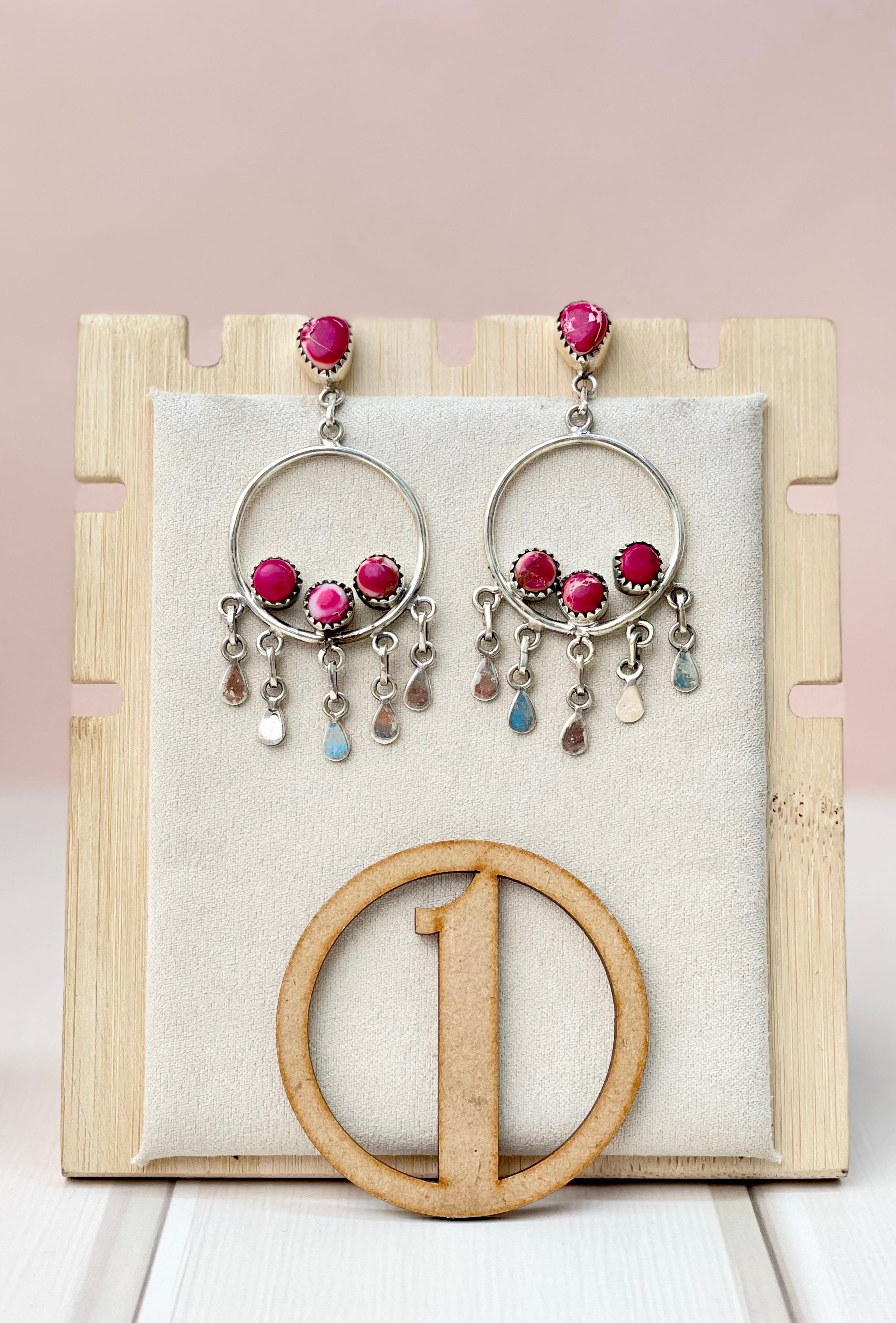 Desert Jasper Boho Fringe Hoops-Earrings-Krush Kandy, Women's Online Fashion Boutique Located in Phoenix, Arizona (Scottsdale Area)