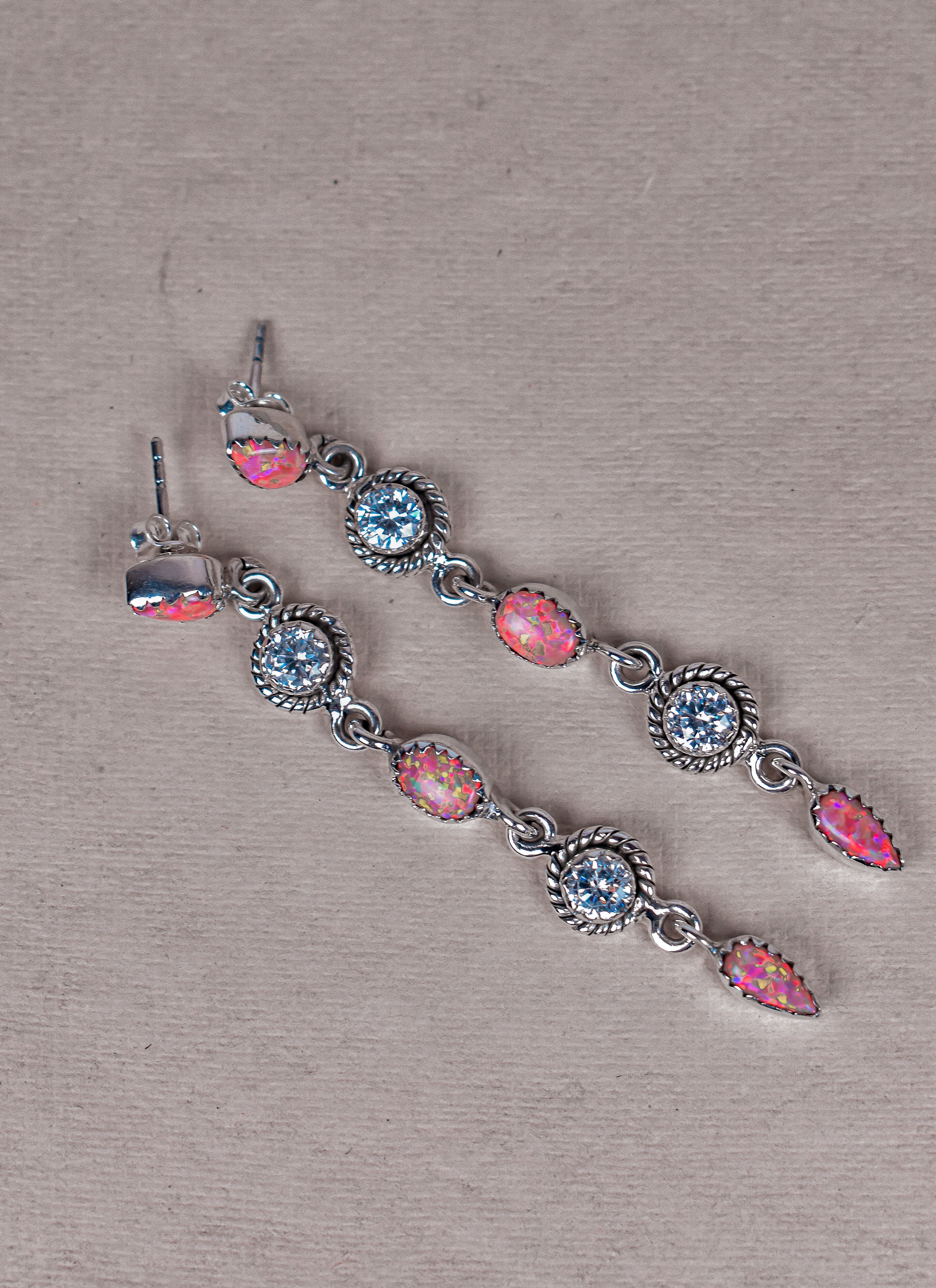 Triple Double Dangle Earrings-Drop Earrings-Krush Kandy, Women's Online Fashion Boutique Located in Phoenix, Arizona (Scottsdale Area)