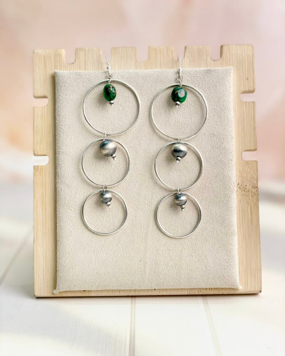 Desert Pearl Dahlia Hoops Earrings-Earrings-Krush Kandy, Women's Online Fashion Boutique Located in Phoenix, Arizona (Scottsdale Area)