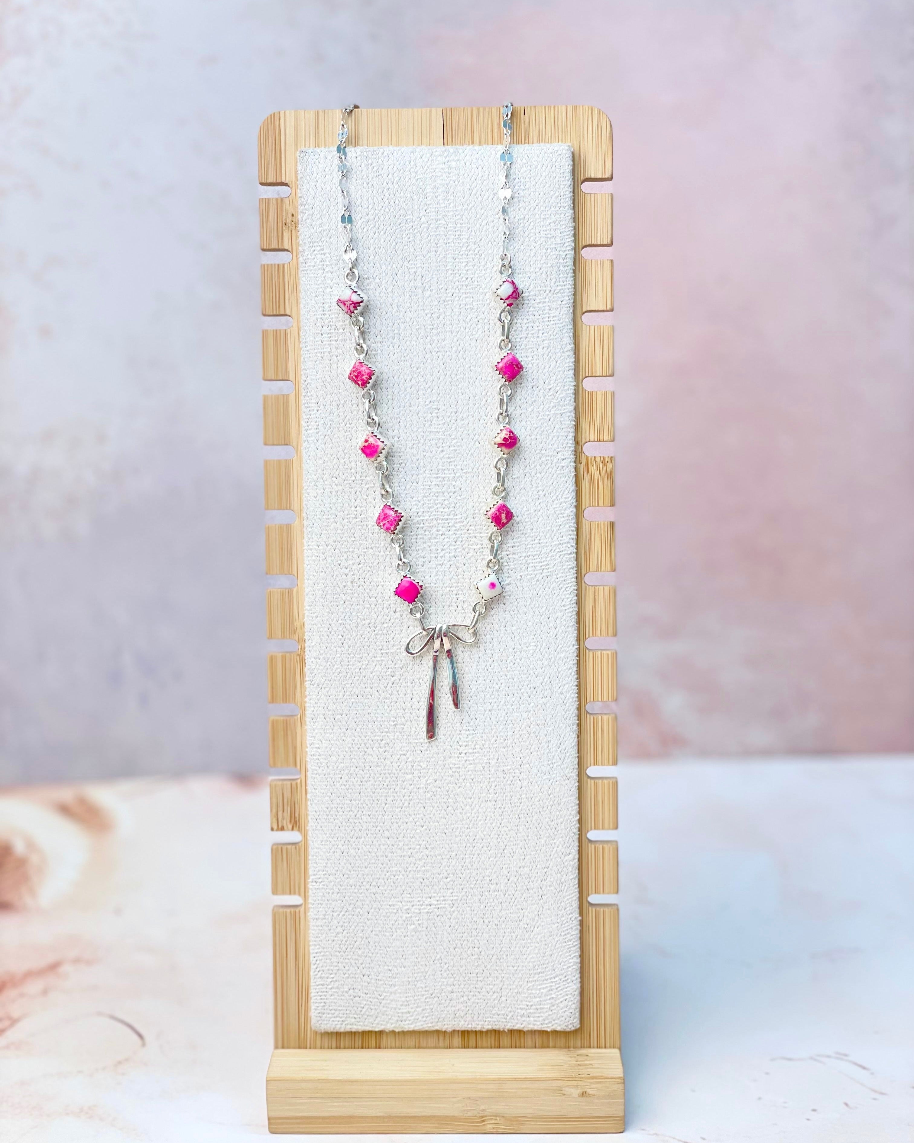 Desert Jasper & Bow Necklace-Necklaces-Krush Kandy, Women's Online Fashion Boutique Located in Phoenix, Arizona (Scottsdale Area)