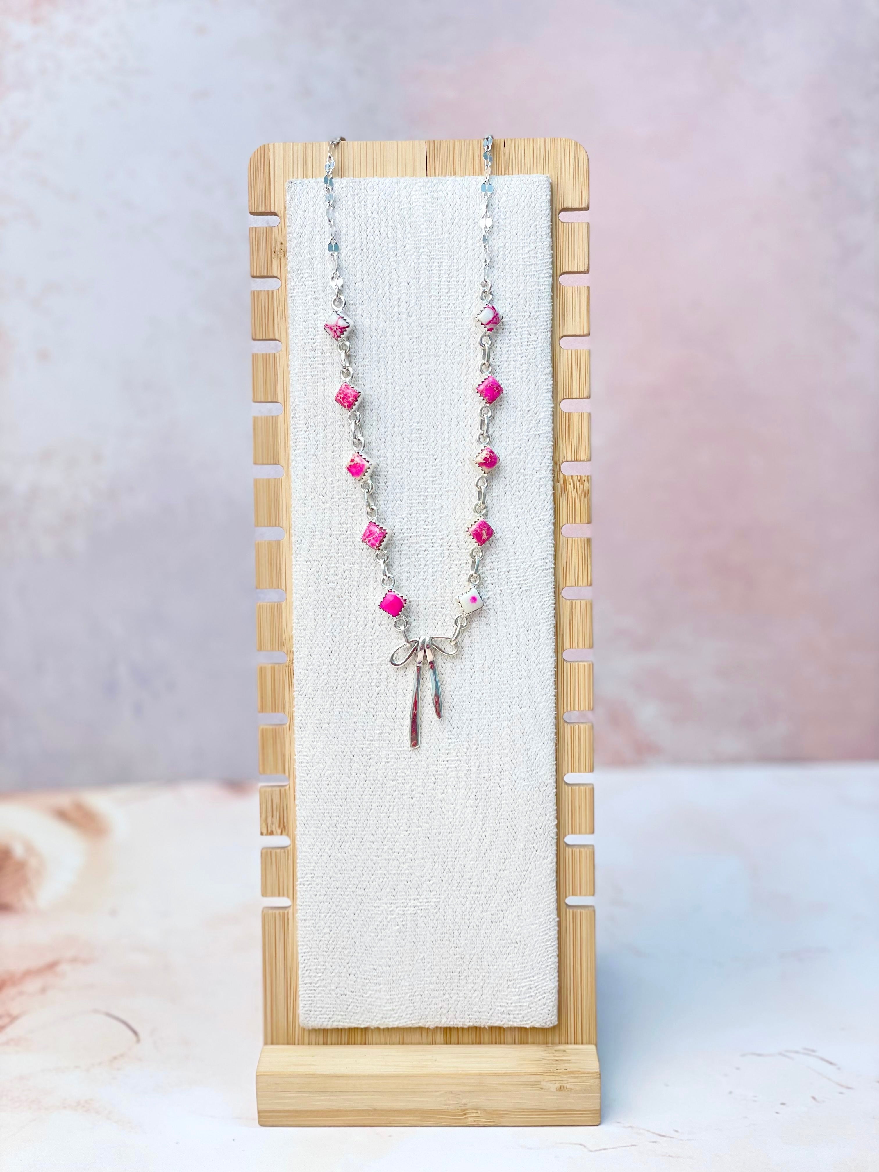 Desert Jasper & Bow Necklace-Necklaces-Krush Kandy, Women's Online Fashion Boutique Located in Phoenix, Arizona (Scottsdale Area)