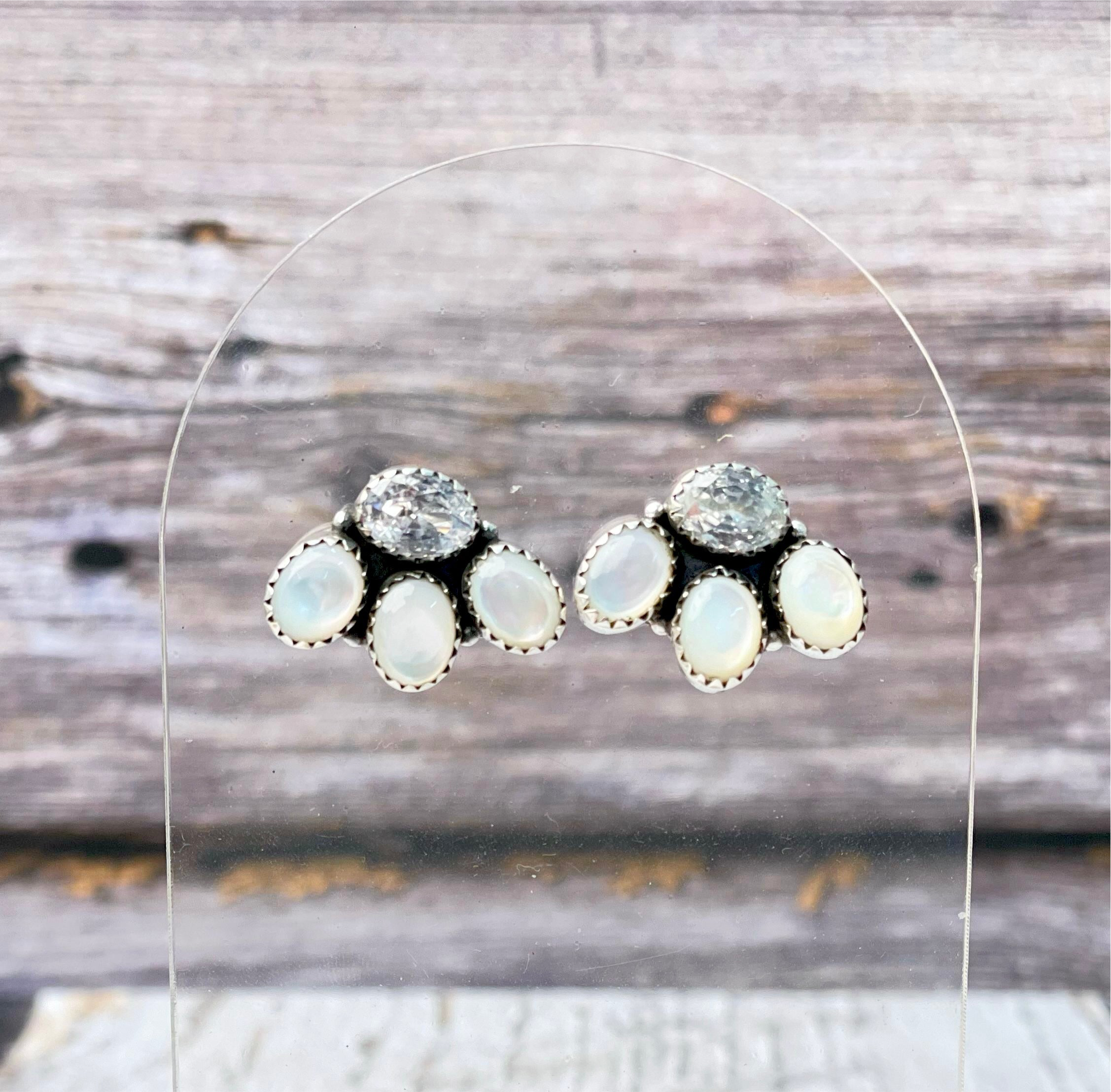Crystal and Pearl Dainty Studs-Earrings-Krush Kandy, Women's Online Fashion Boutique Located in Phoenix, Arizona (Scottsdale Area)