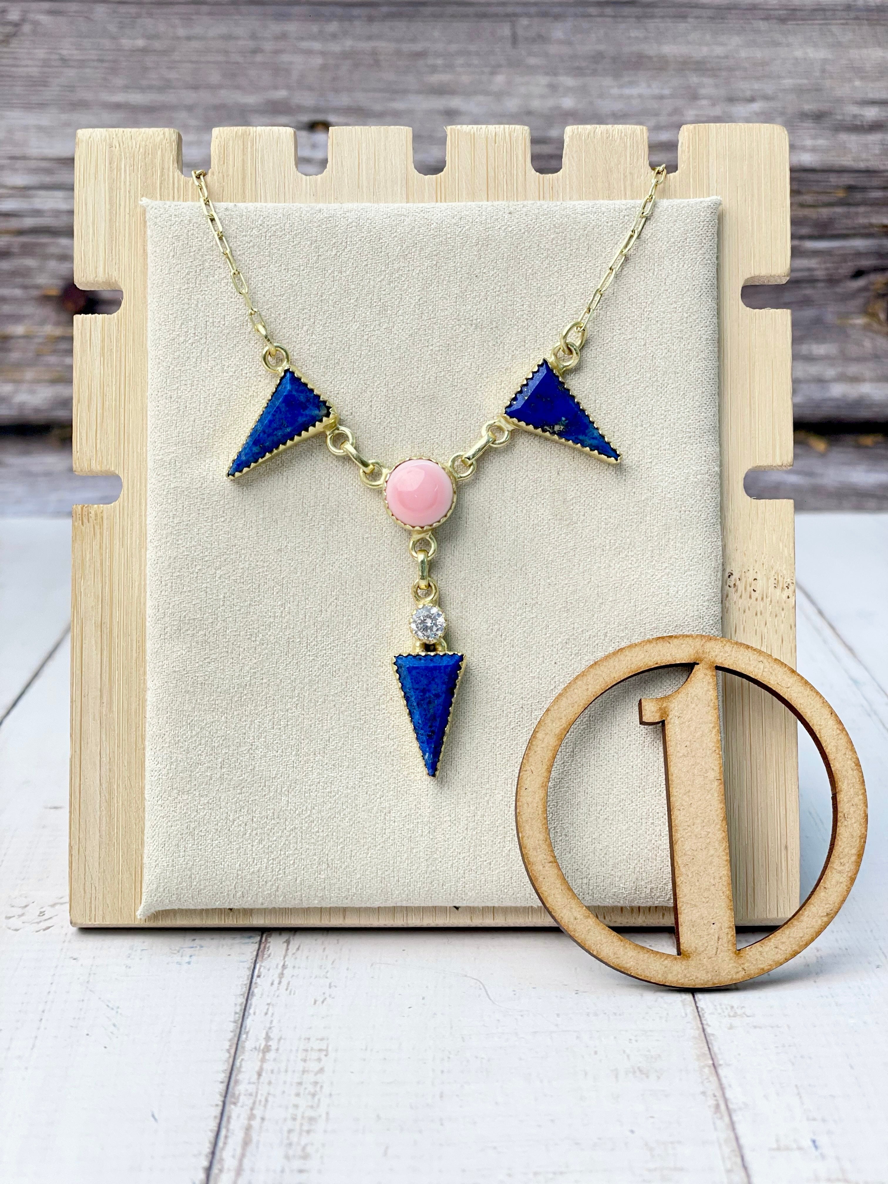 Pink Conch Desert Peaks Stone Necklaces-Necklaces-Krush Kandy, Women's Online Fashion Boutique Located in Phoenix, Arizona (Scottsdale Area)