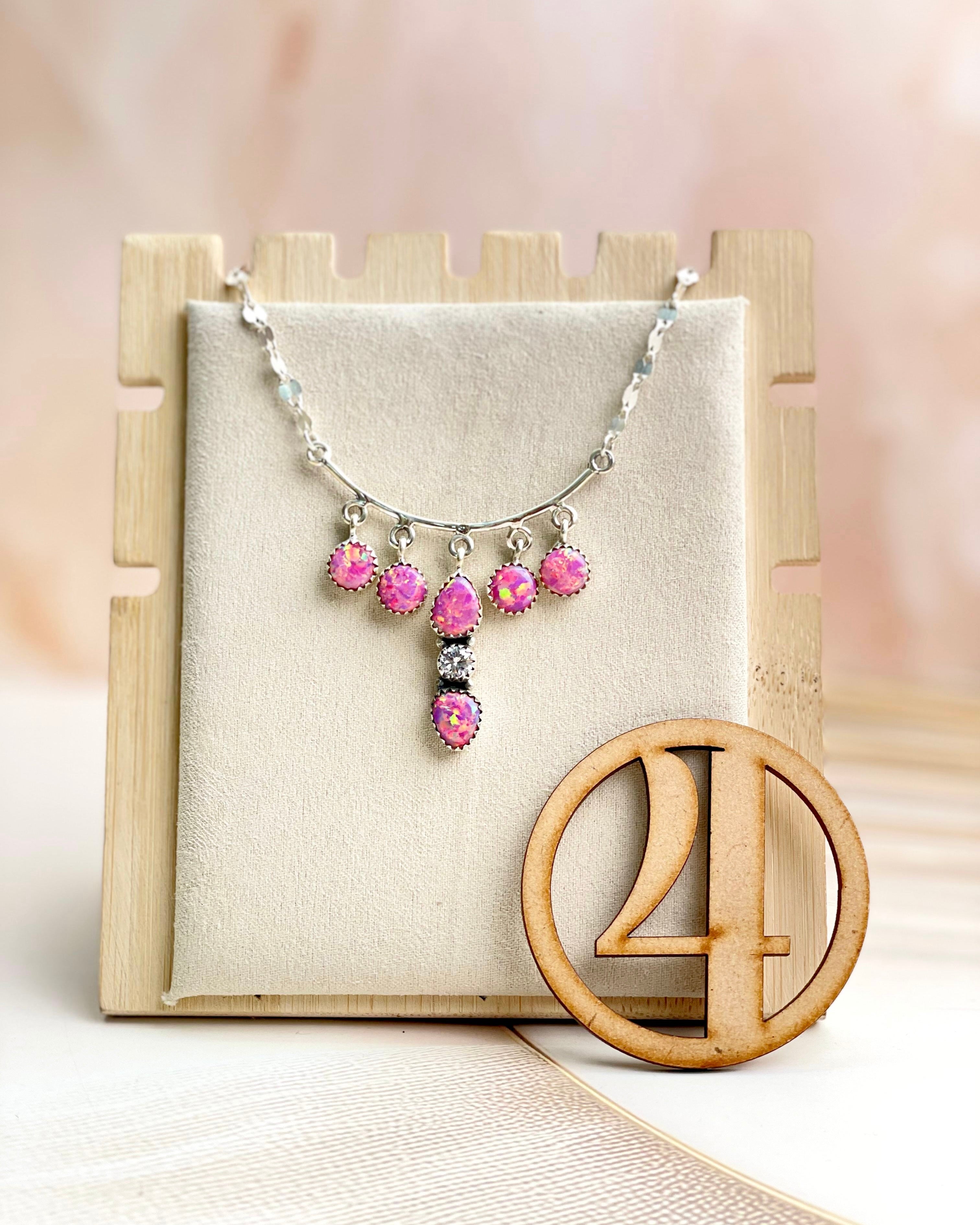 Boho Opal Dangles Necklace Sno 14-Necklaces-Krush Kandy, Women's Online Fashion Boutique Located in Phoenix, Arizona (Scottsdale Area)