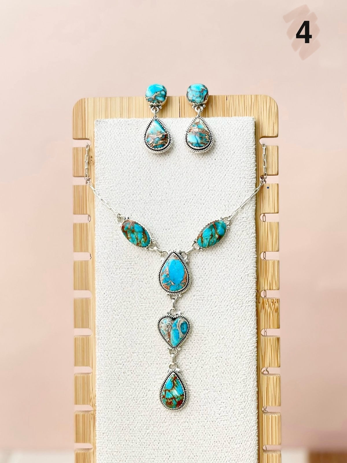 Desert Blue Jasper Necklace and Earring Set-Necklaces-Krush Kandy, Women's Online Fashion Boutique Located in Phoenix, Arizona (Scottsdale Area)