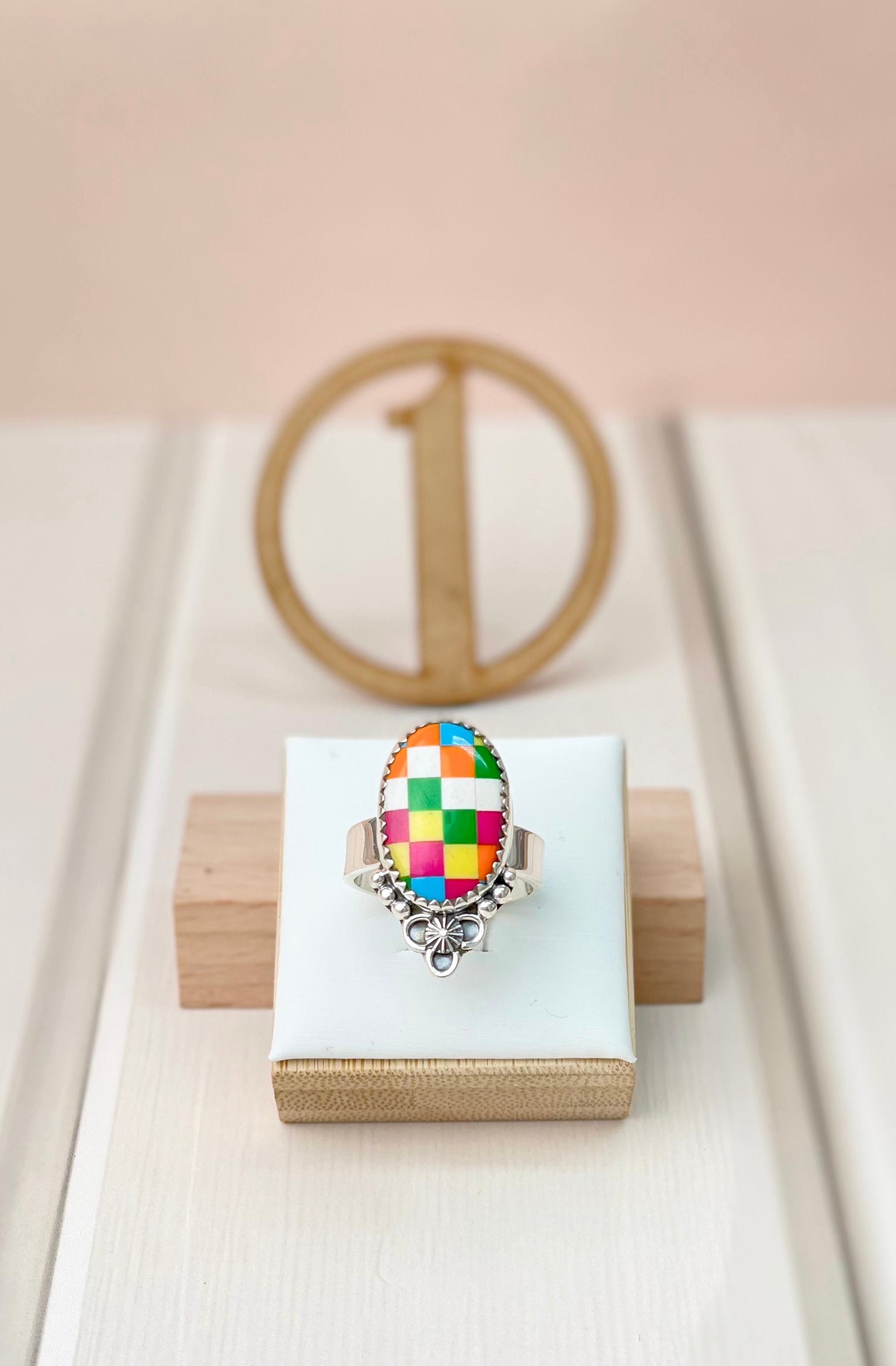Summer Checkers Slab Rings-Rings-Krush Kandy, Women's Online Fashion Boutique Located in Phoenix, Arizona (Scottsdale Area)
