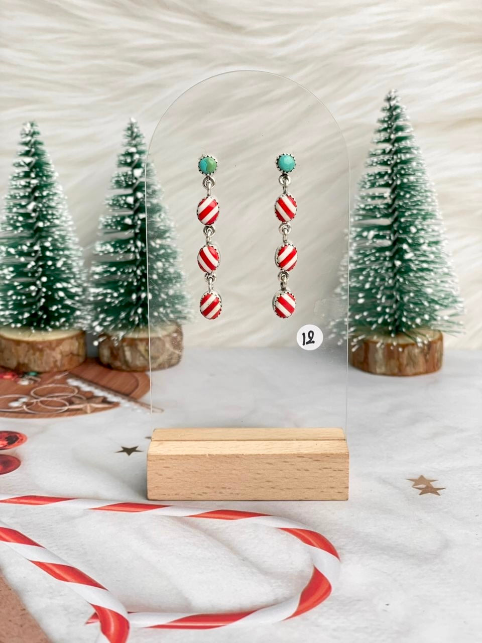 Holly Jolly Red & White Christmas Earrings-Earrings-Krush Kandy, Women's Online Fashion Boutique Located in Phoenix, Arizona (Scottsdale Area)