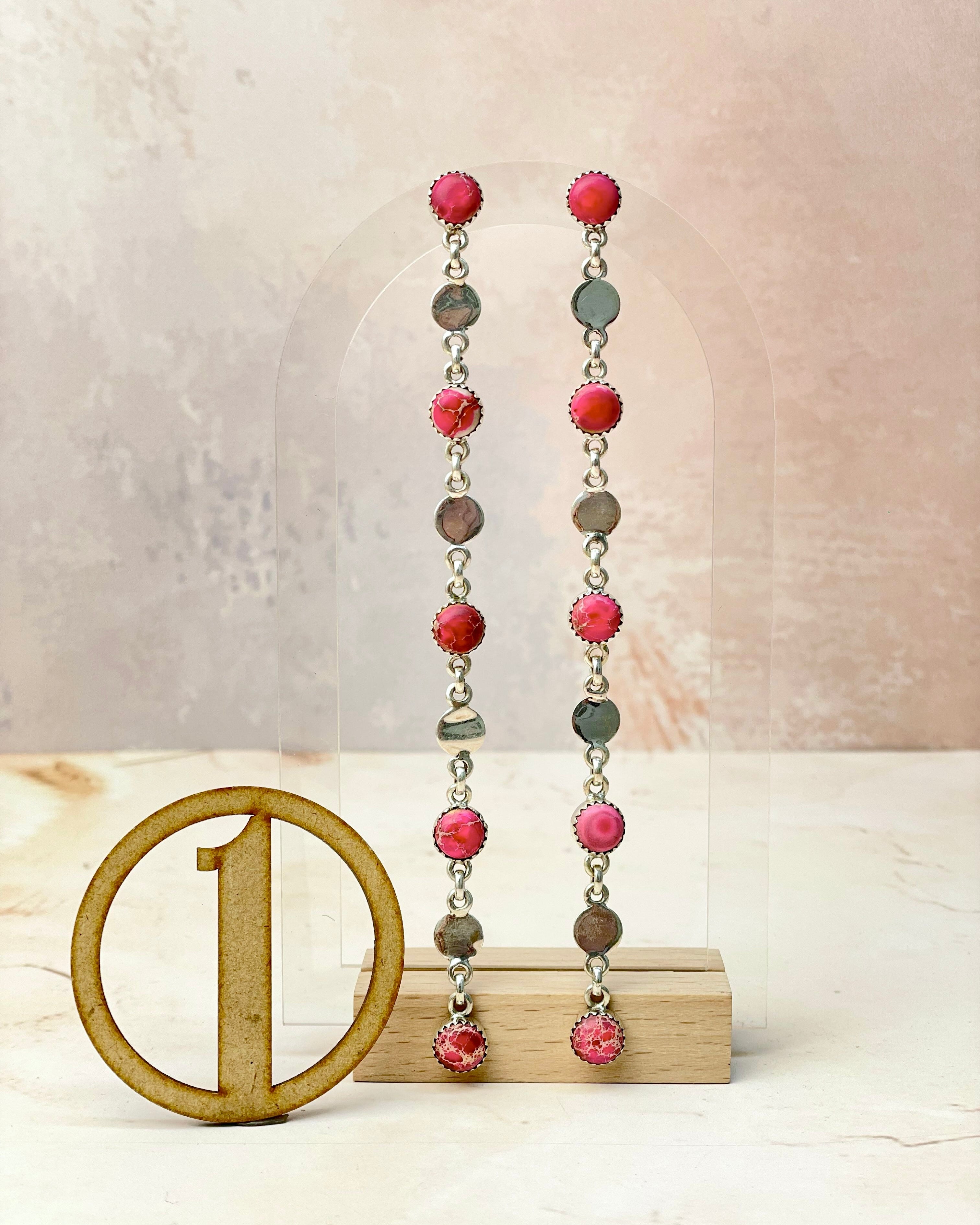 Desert Jasper Dancing Disc Earrings-Earrings-Krush Kandy, Women's Online Fashion Boutique Located in Phoenix, Arizona (Scottsdale Area)