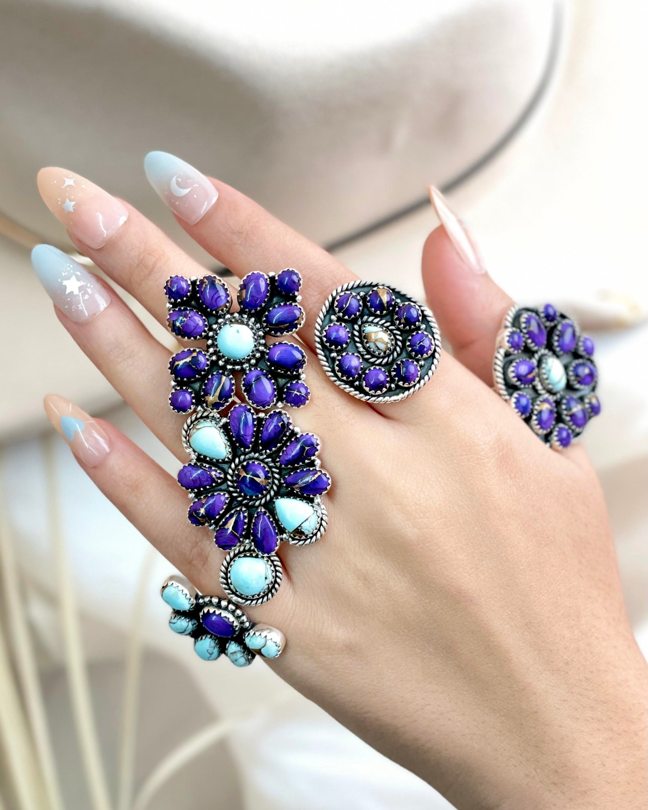 Multi Dahlia Ring Clusters-Rings-Krush Kandy, Women's Online Fashion Boutique Located in Phoenix, Arizona (Scottsdale Area)