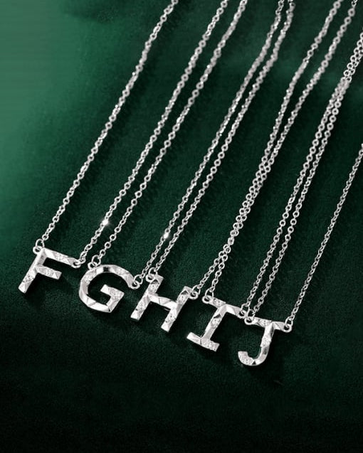 Sterling Silver Letter Minimalist Necklace-Necklaces-Krush Kandy, Women's Online Fashion Boutique Located in Phoenix, Arizona (Scottsdale Area)