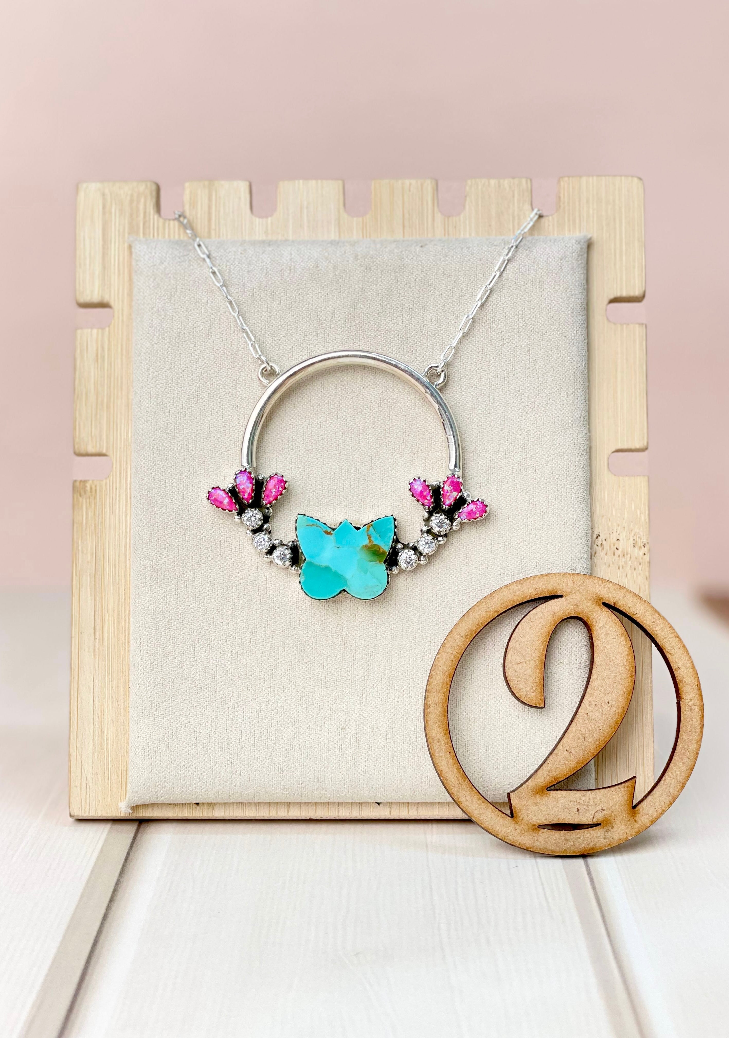 Butterfly in the Wild Halo Necklace-Necklaces-Krush Kandy, Women's Online Fashion Boutique Located in Phoenix, Arizona (Scottsdale Area)