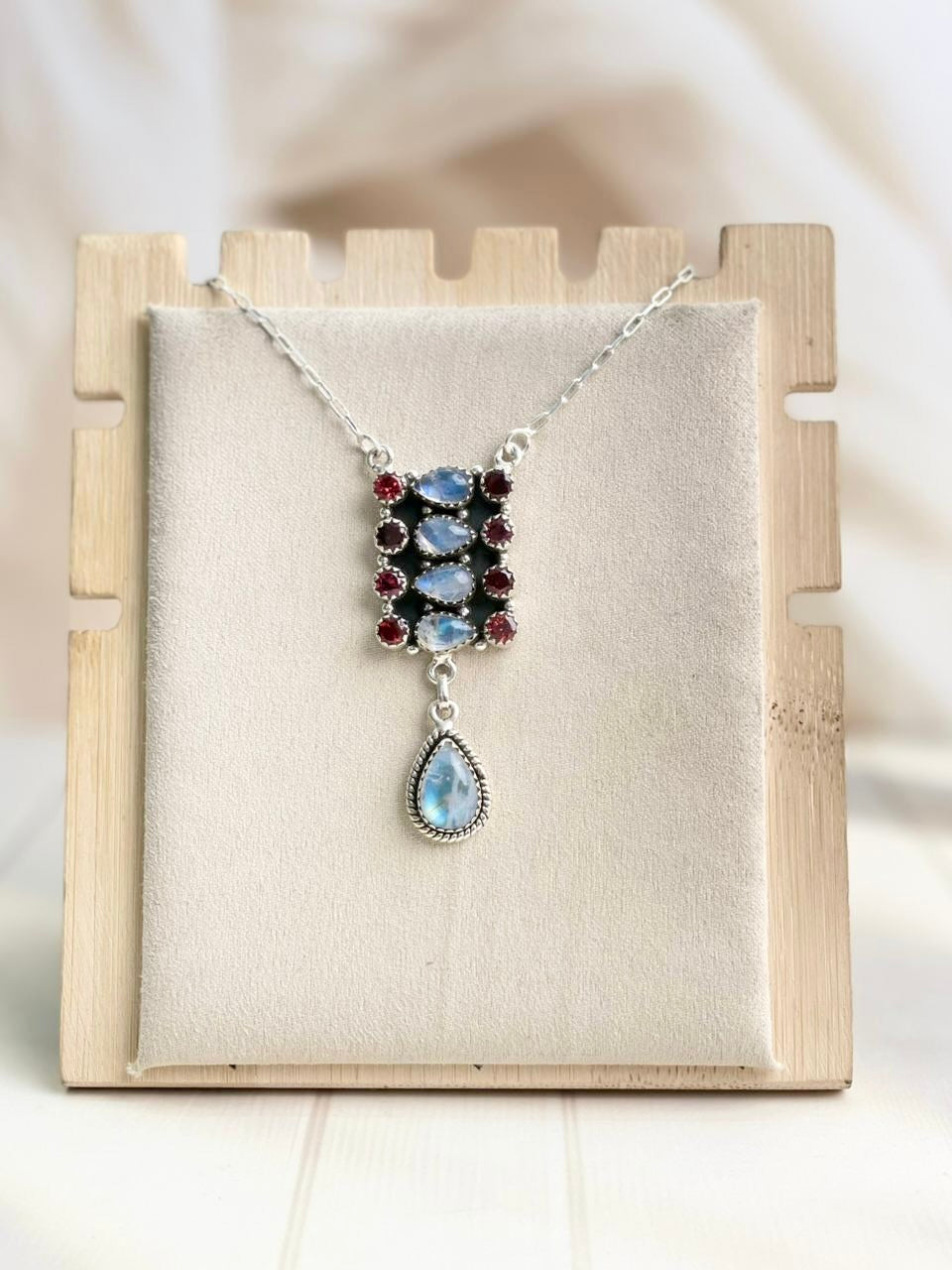 Celestial Spring Moonstone Cluster Bar Necklace-Necklaces-Krush Kandy, Women's Online Fashion Boutique Located in Phoenix, Arizona (Scottsdale Area)