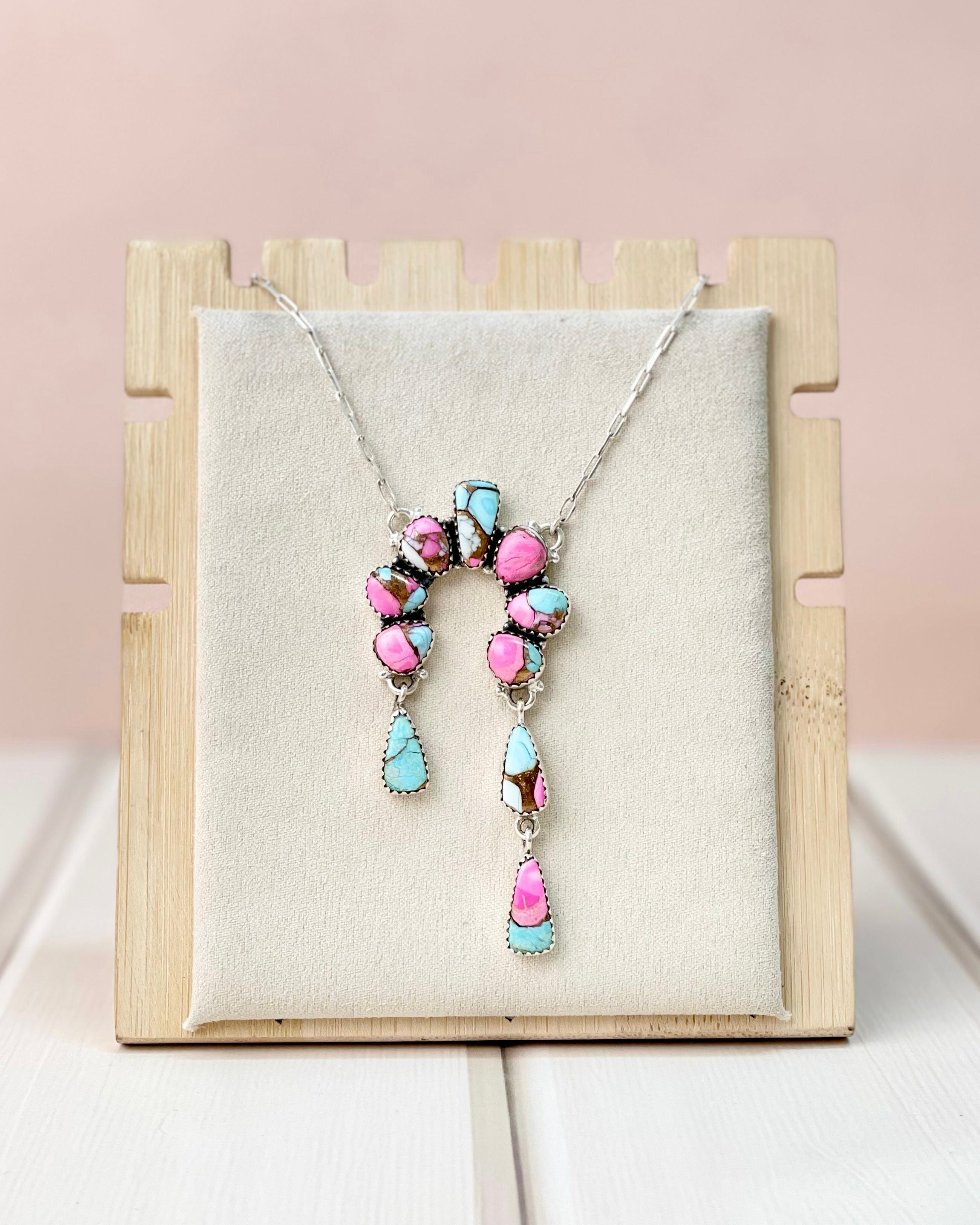 Cotton Candy Statement Naja Chain Pendant-Necklaces-Krush Kandy, Women's Online Fashion Boutique Located in Phoenix, Arizona (Scottsdale Area)