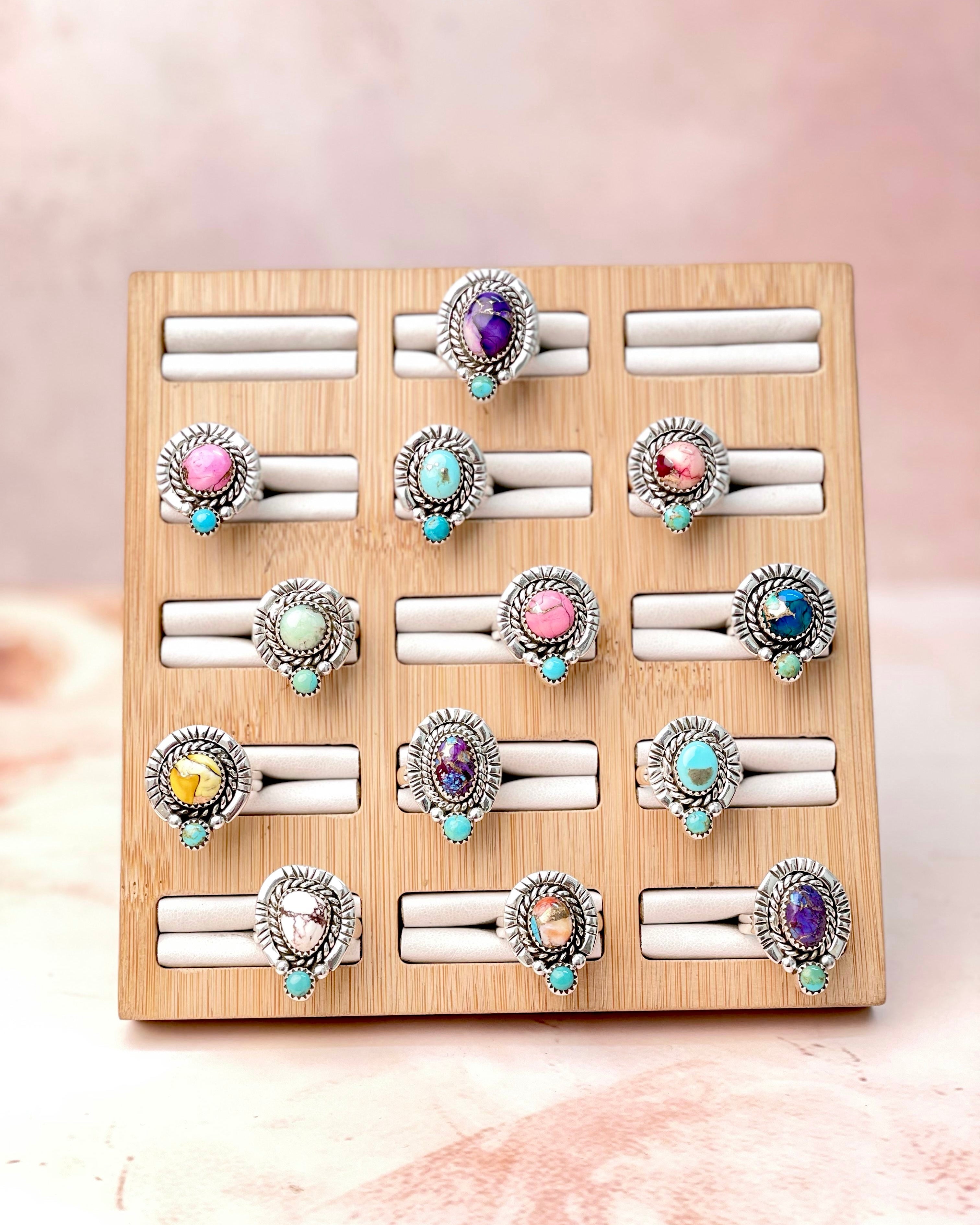 Stamped Sterling Silver Duo Stone Ring-Rings-Krush Kandy, Women's Online Fashion Boutique Located in Phoenix, Arizona (Scottsdale Area)