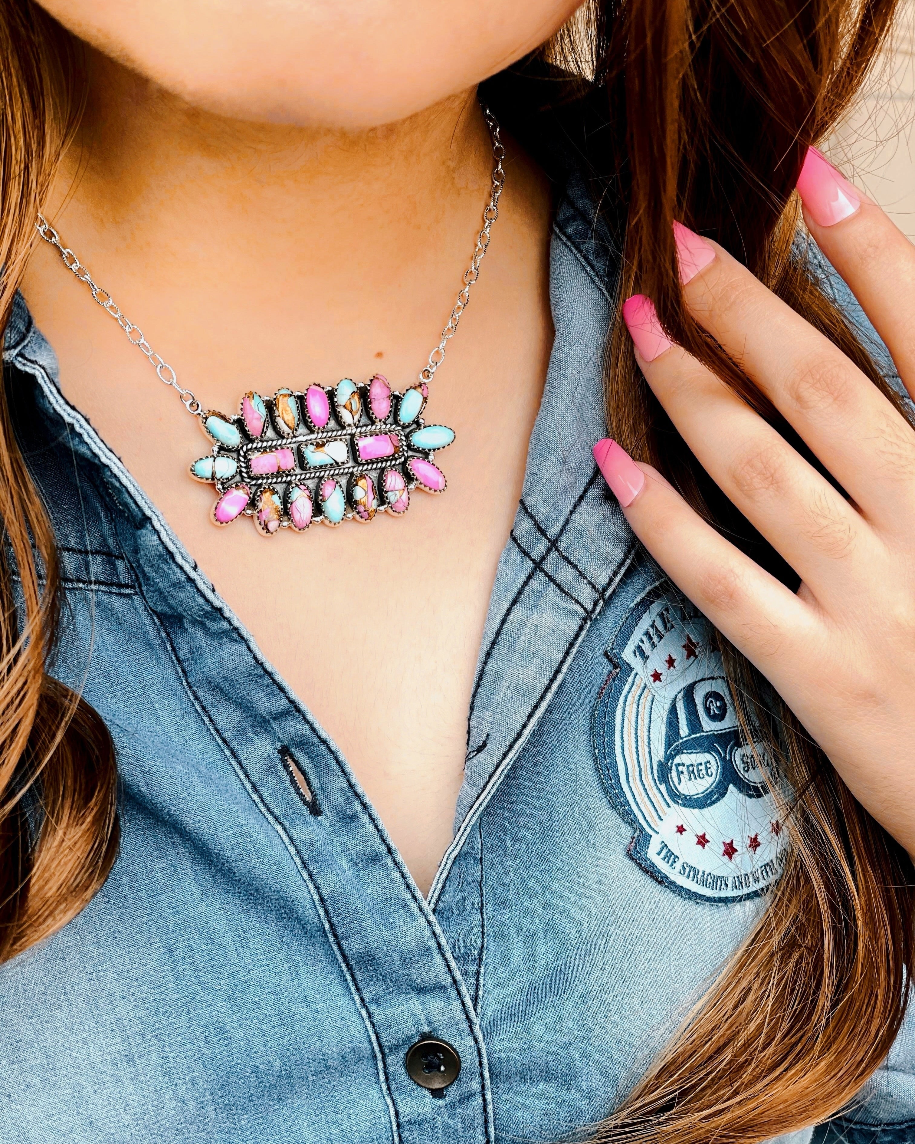 Cotton Candy Cluster Necklace no. 31-Necklaces-Krush Kandy, Women's Online Fashion Boutique Located in Phoenix, Arizona (Scottsdale Area)