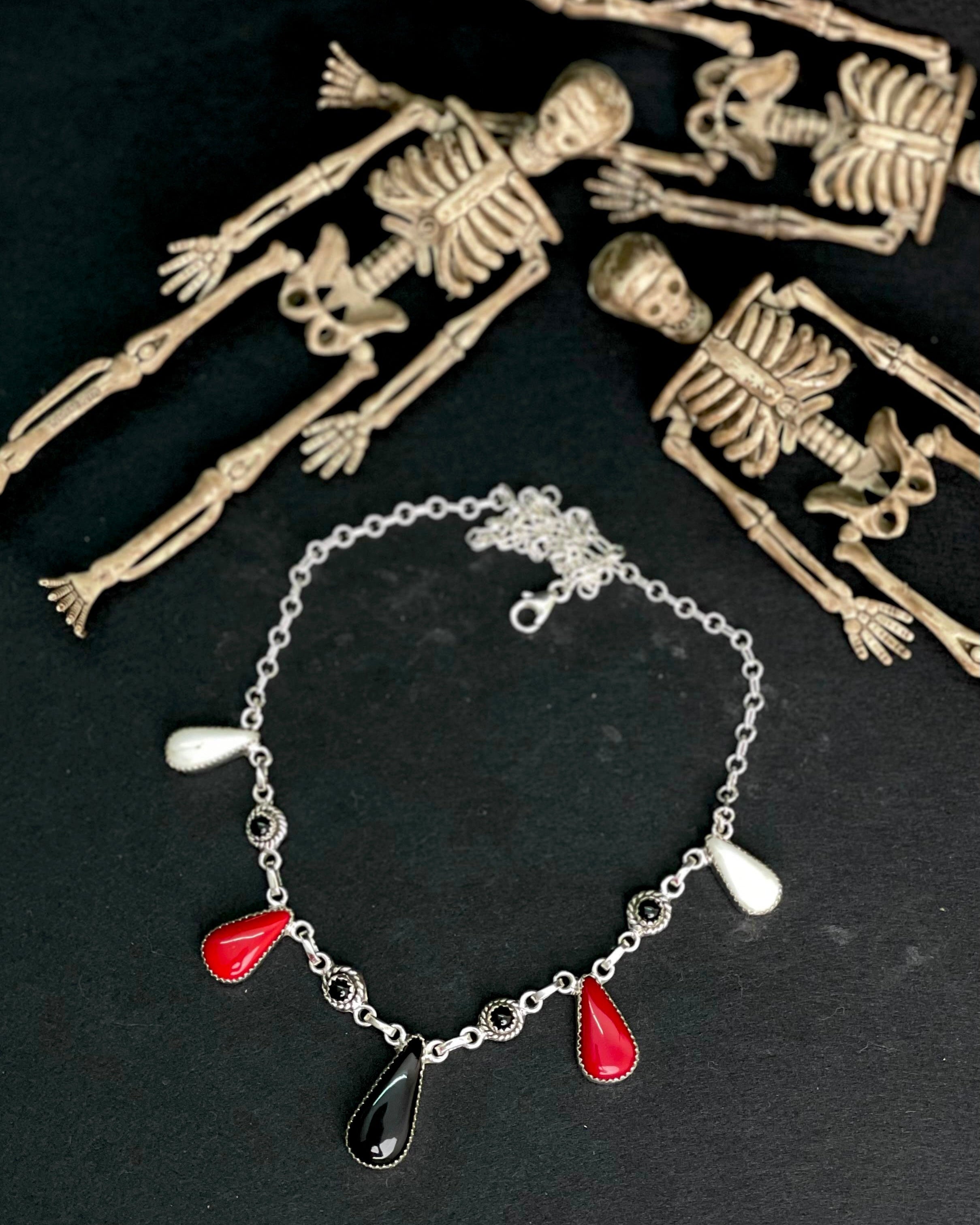 Halloween Necklace Rosarita & Black Onyx sno 2-Necklaces-Krush Kandy, Women's Online Fashion Boutique Located in Phoenix, Arizona (Scottsdale Area)