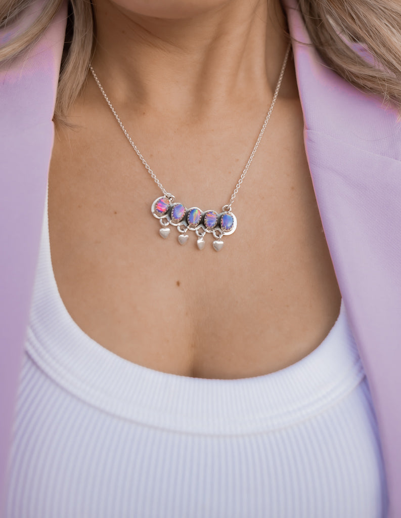 Heart's Desire Stone Necklace-Chain Necklaces-Krush Kandy, Women's Online Fashion Boutique Located in Phoenix, Arizona (Scottsdale Area)