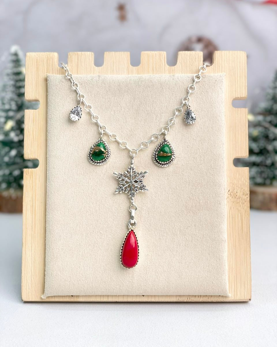 Snowflake Delight Stone Drop Necklace-Necklaces-Krush Kandy, Women's Online Fashion Boutique Located in Phoenix, Arizona (Scottsdale Area)