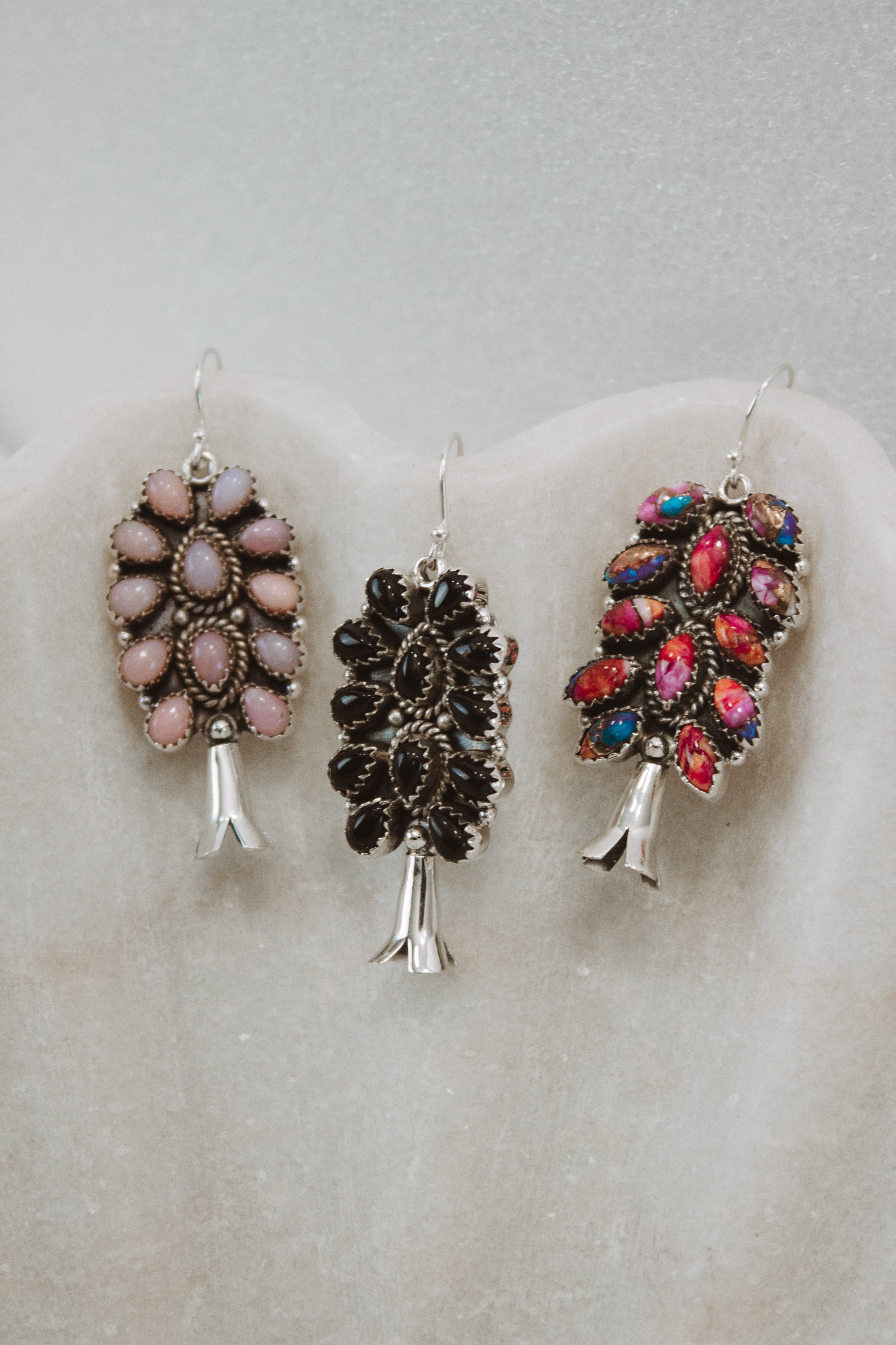 Squash Blossom Stone Cluster Earrings | Krush Exclusive-Drop Earrings-Krush Kandy, Women's Online Fashion Boutique Located in Phoenix, Arizona (Scottsdale Area)