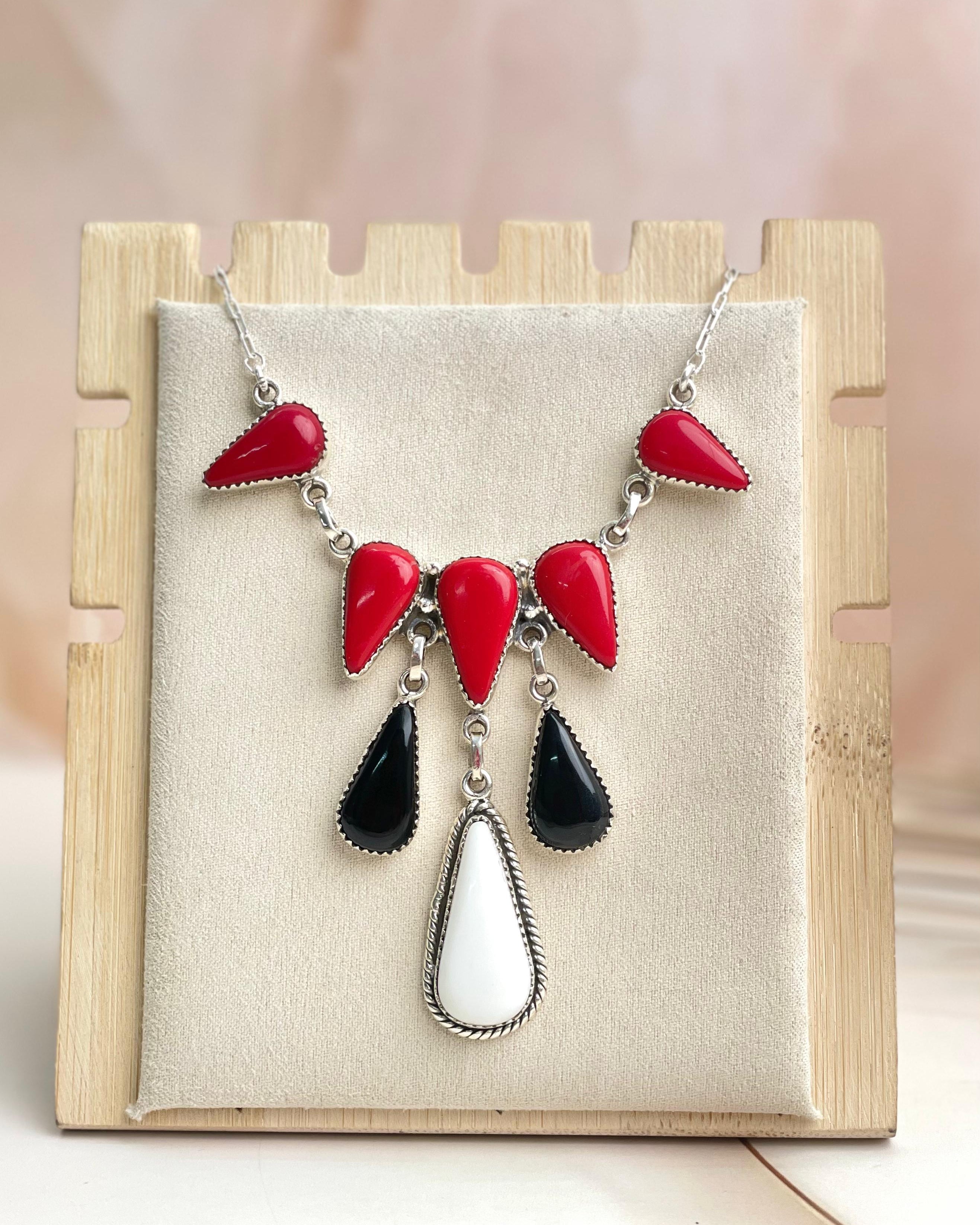 Halloween Necklace Rosarita & Black Onyx sno 7-Necklaces-Krush Kandy, Women's Online Fashion Boutique Located in Phoenix, Arizona (Scottsdale Area)