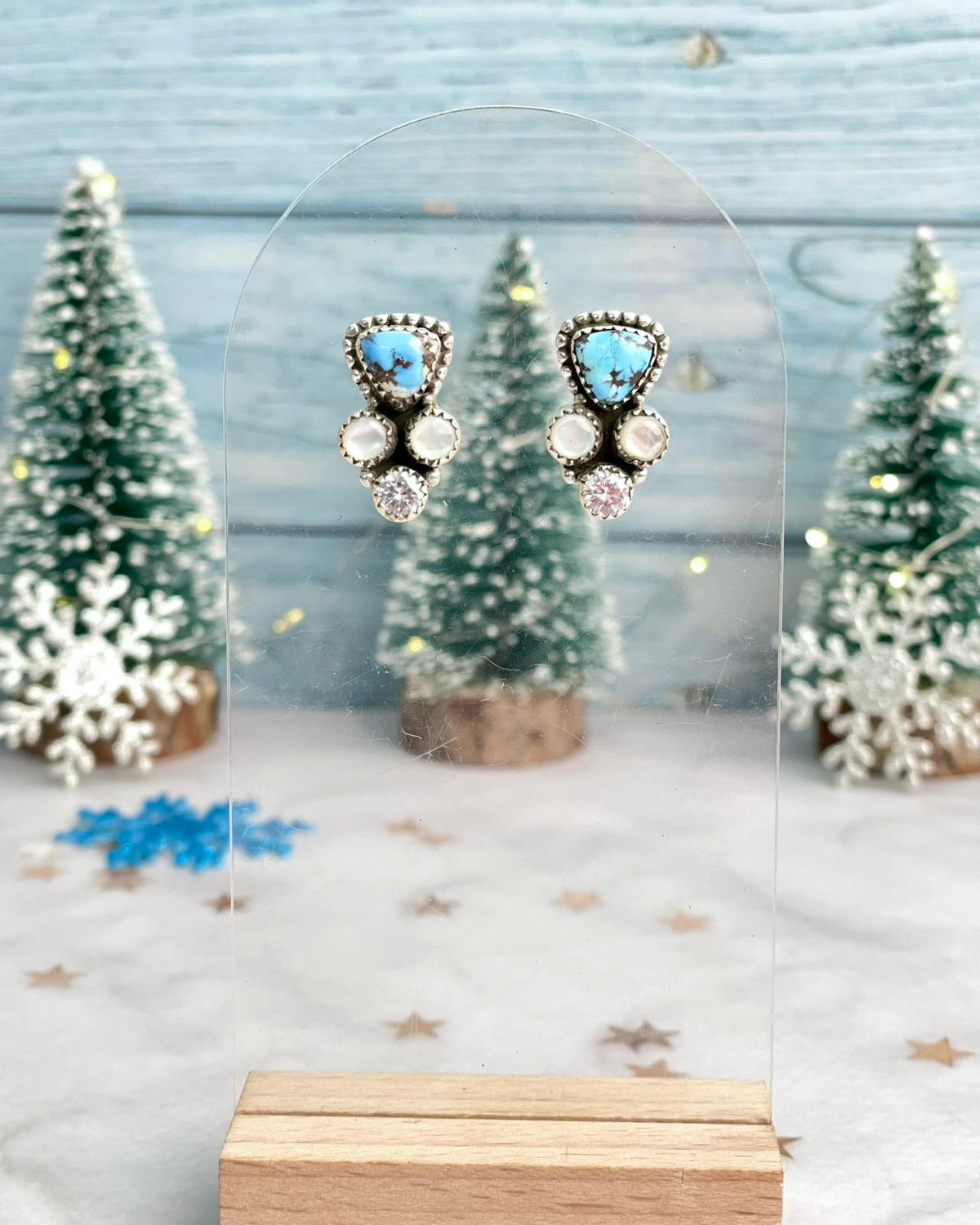 Winter Frost Trillion Drops Studs-Earrings-Krush Kandy, Women's Online Fashion Boutique Located in Phoenix, Arizona (Scottsdale Area)