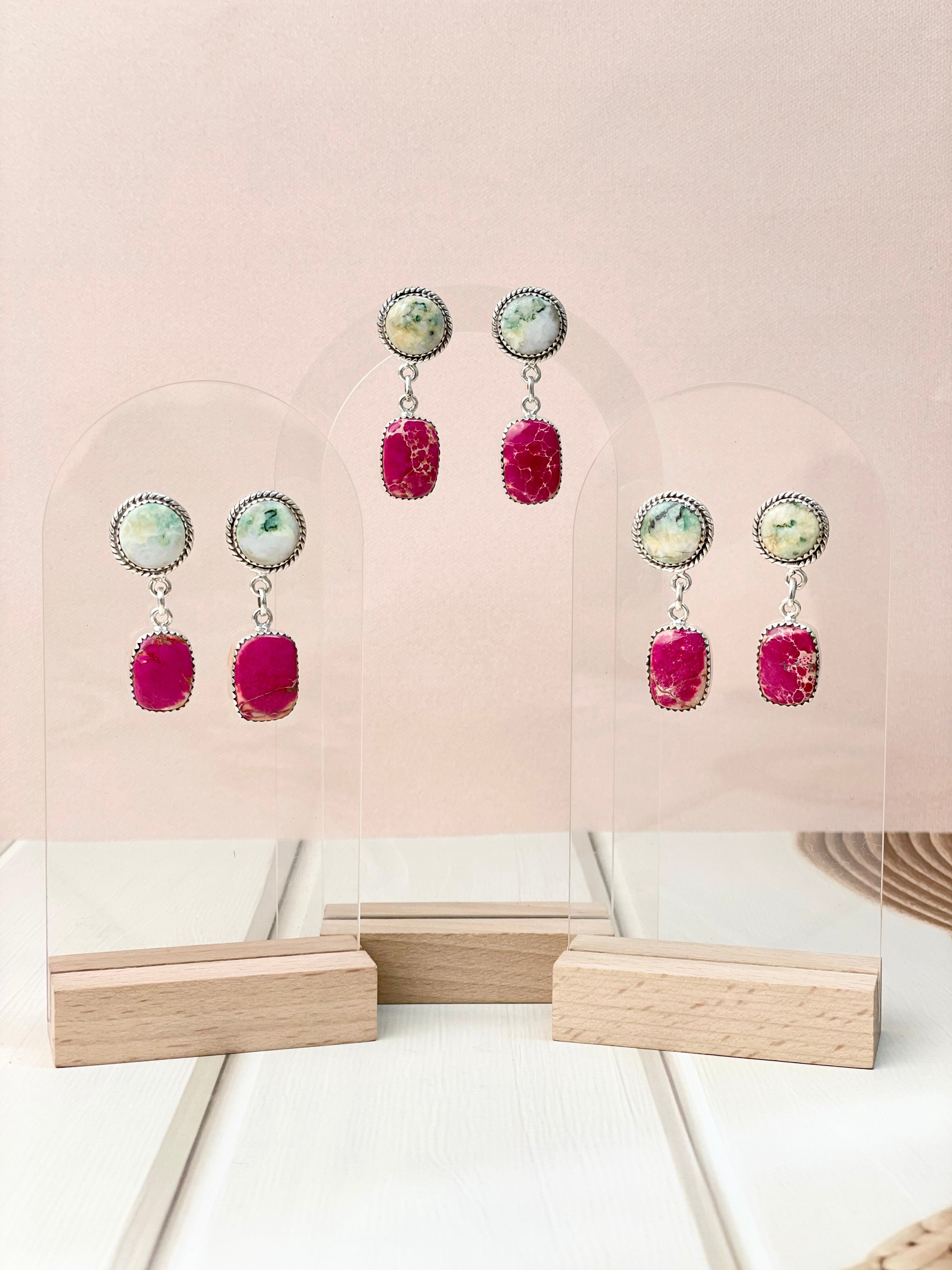 One of a Kind Desert Jasper Slab Earrings-Earrings-Krush Kandy, Women's Online Fashion Boutique Located in Phoenix, Arizona (Scottsdale Area)