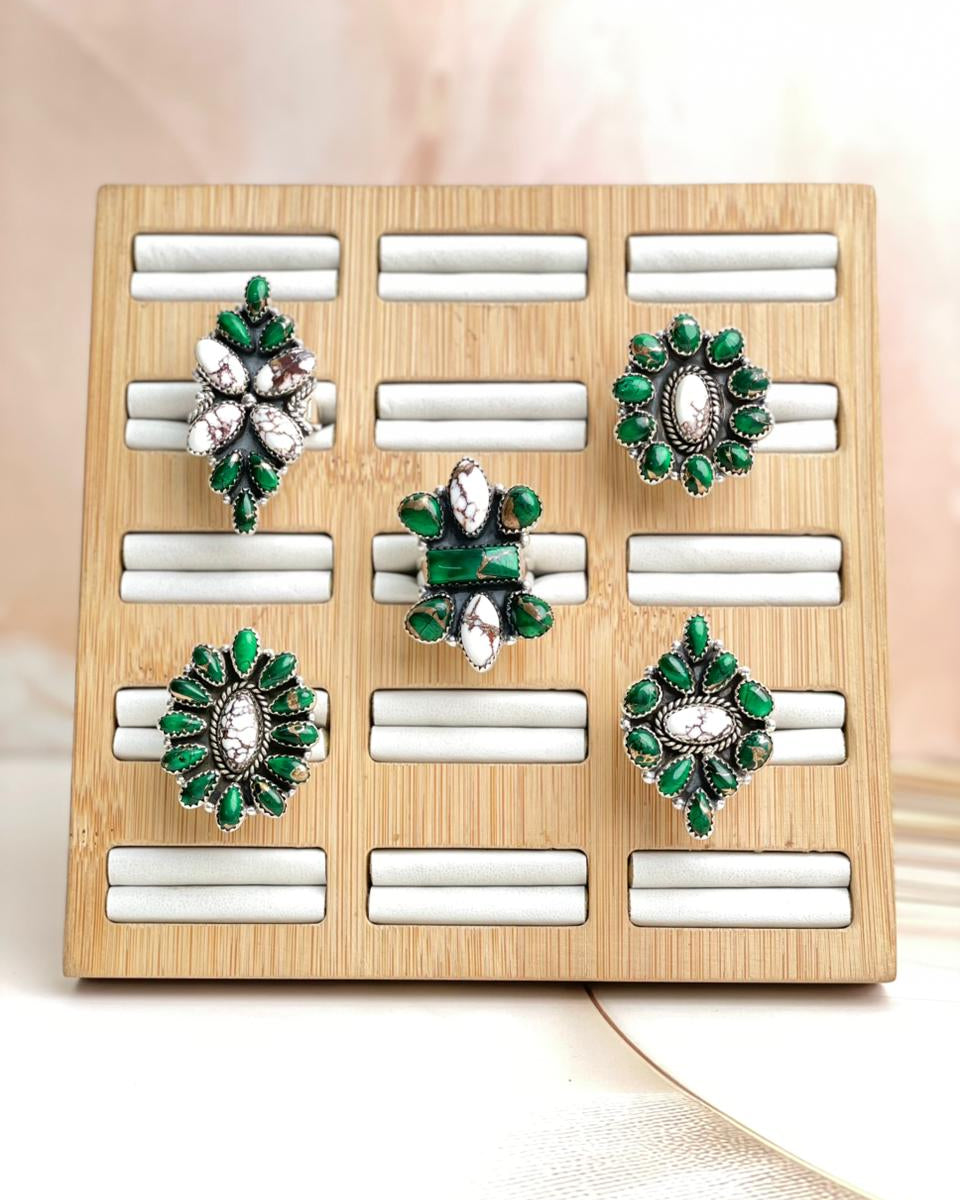 Irish Green Dahlia Rings sno 13-Rings-Krush Kandy, Women's Online Fashion Boutique Located in Phoenix, Arizona (Scottsdale Area)